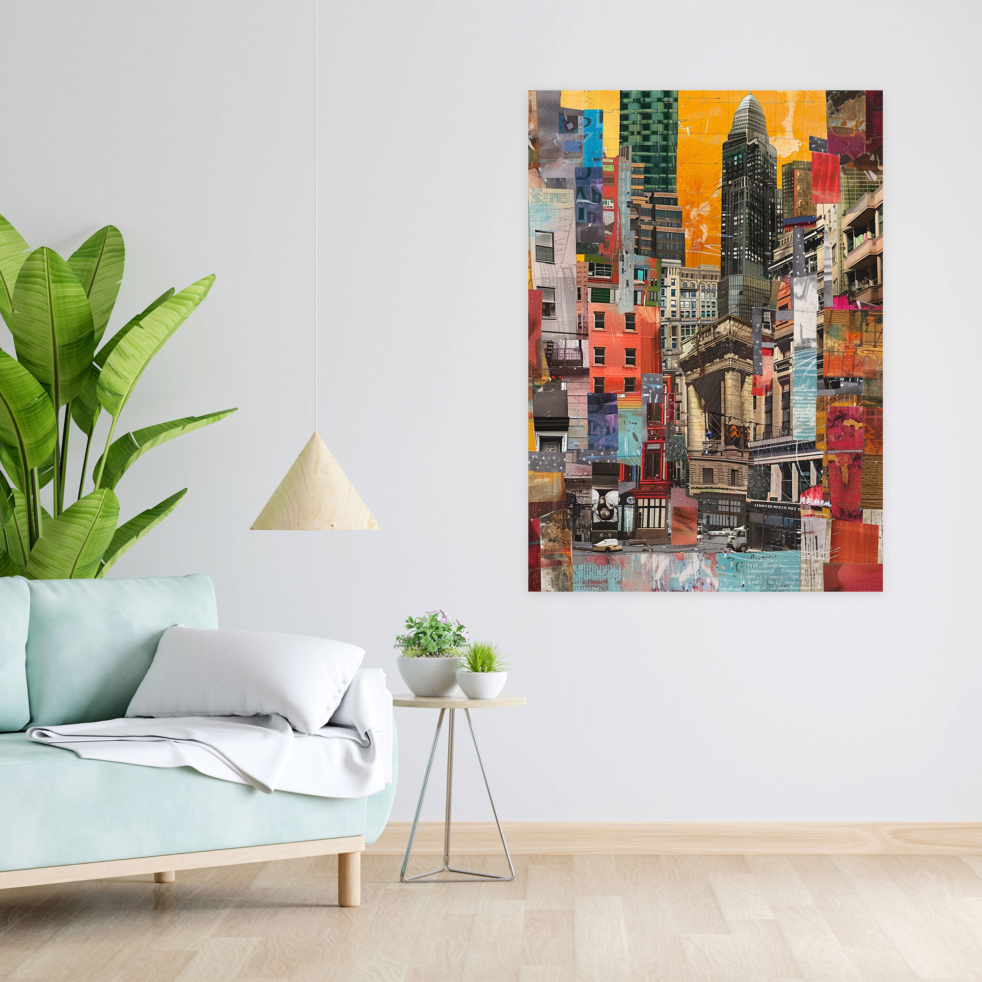 Cubism Cityscape Canvas Print - Cubism, Home Decoration, Canvas, Canvas Wall Art