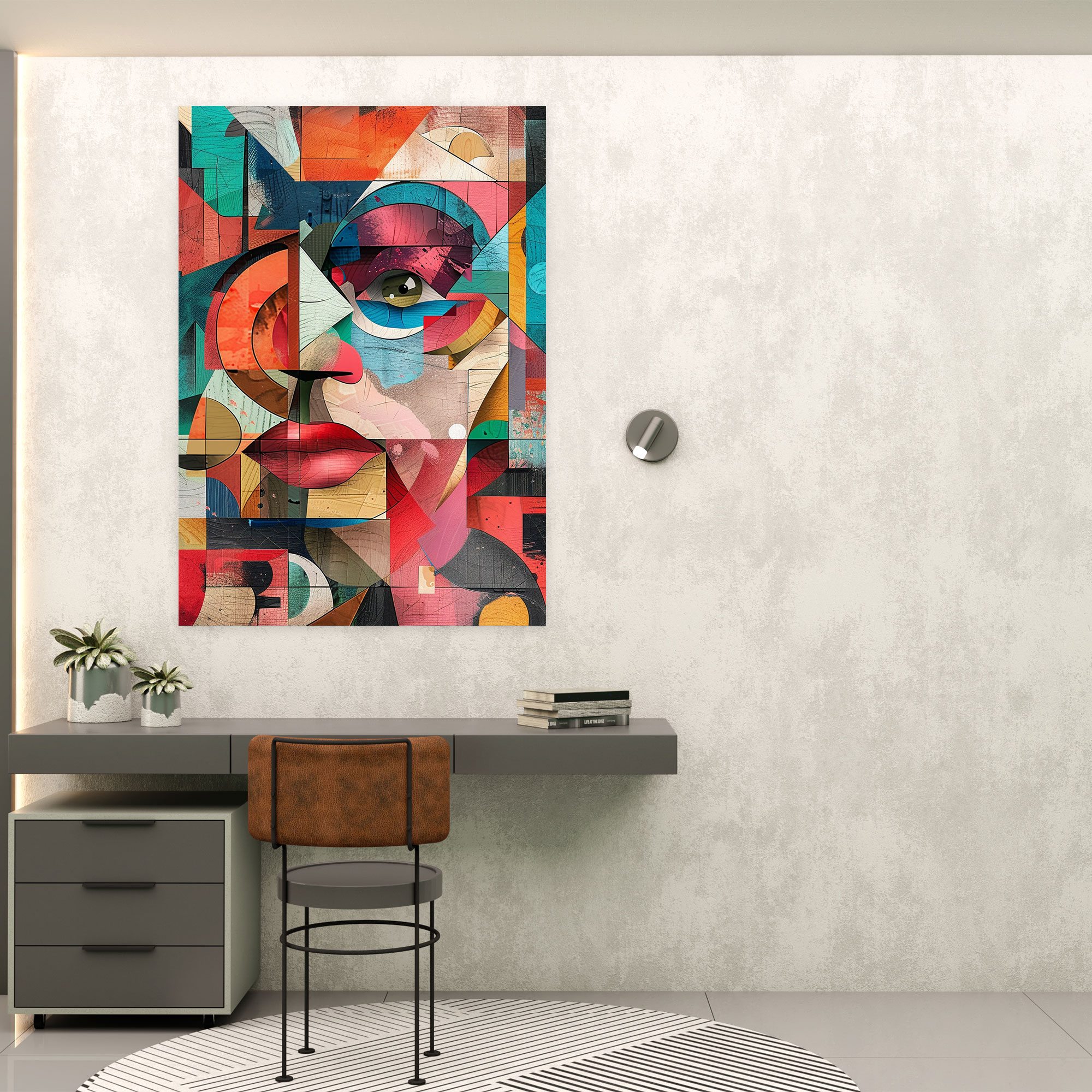 Cubism Interlocking Shapes Wall Decoration - Cubism, Canvas, Canvas Wall Art, Wall Art