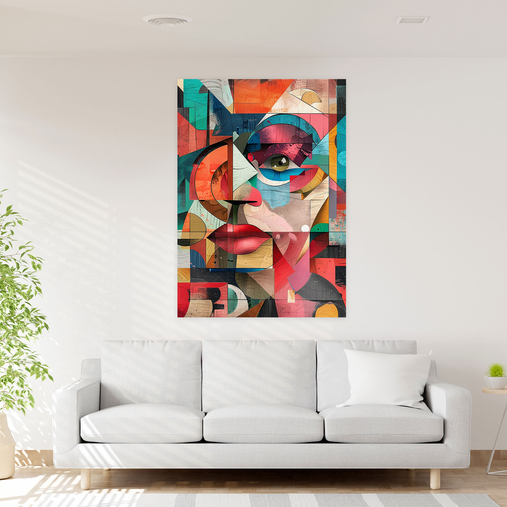 Cubism Interlocking Shapes Wall Decoration - Cubism, Canvas, Canvas Wall Art, Wall Art