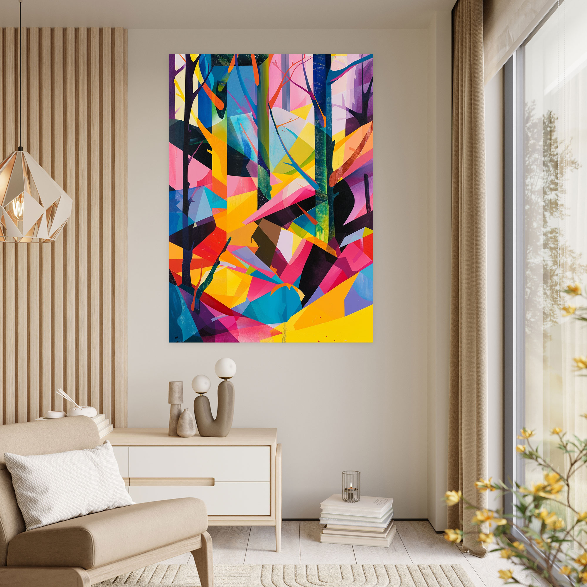 Vibrant Cubism Canvas Print - Cubism, Cubism, Home Decoration, Canvas Print