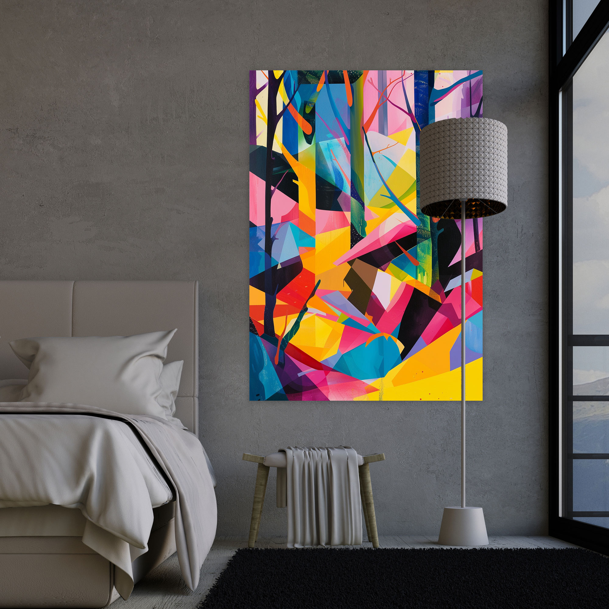 Vibrant Cubism Canvas Print - Cubism, Cubism, Home Decoration, Canvas Print