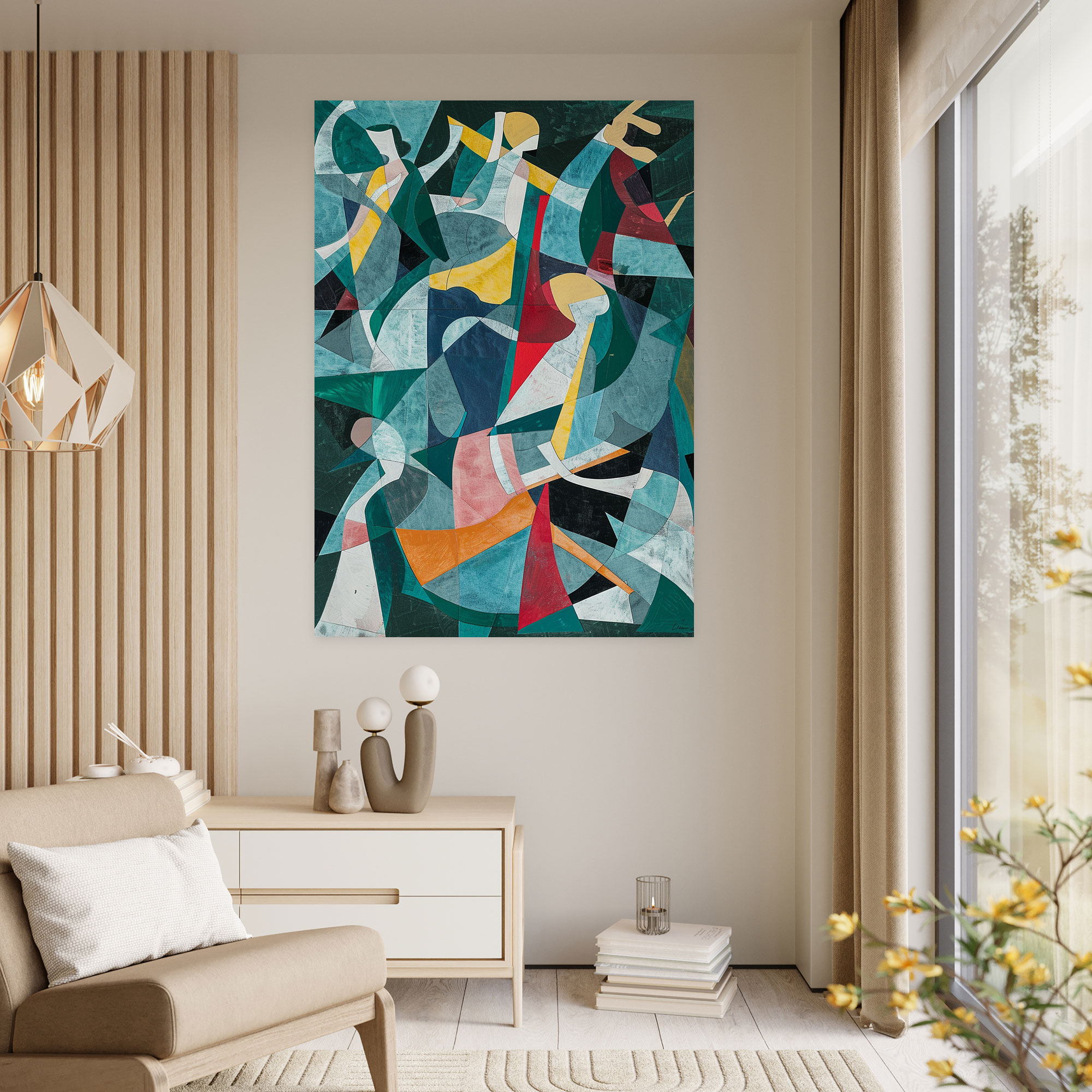 Cubism Abstract Figures Wall Art - Cubism, Canvas Wall Art, Canvas, Home Decoration