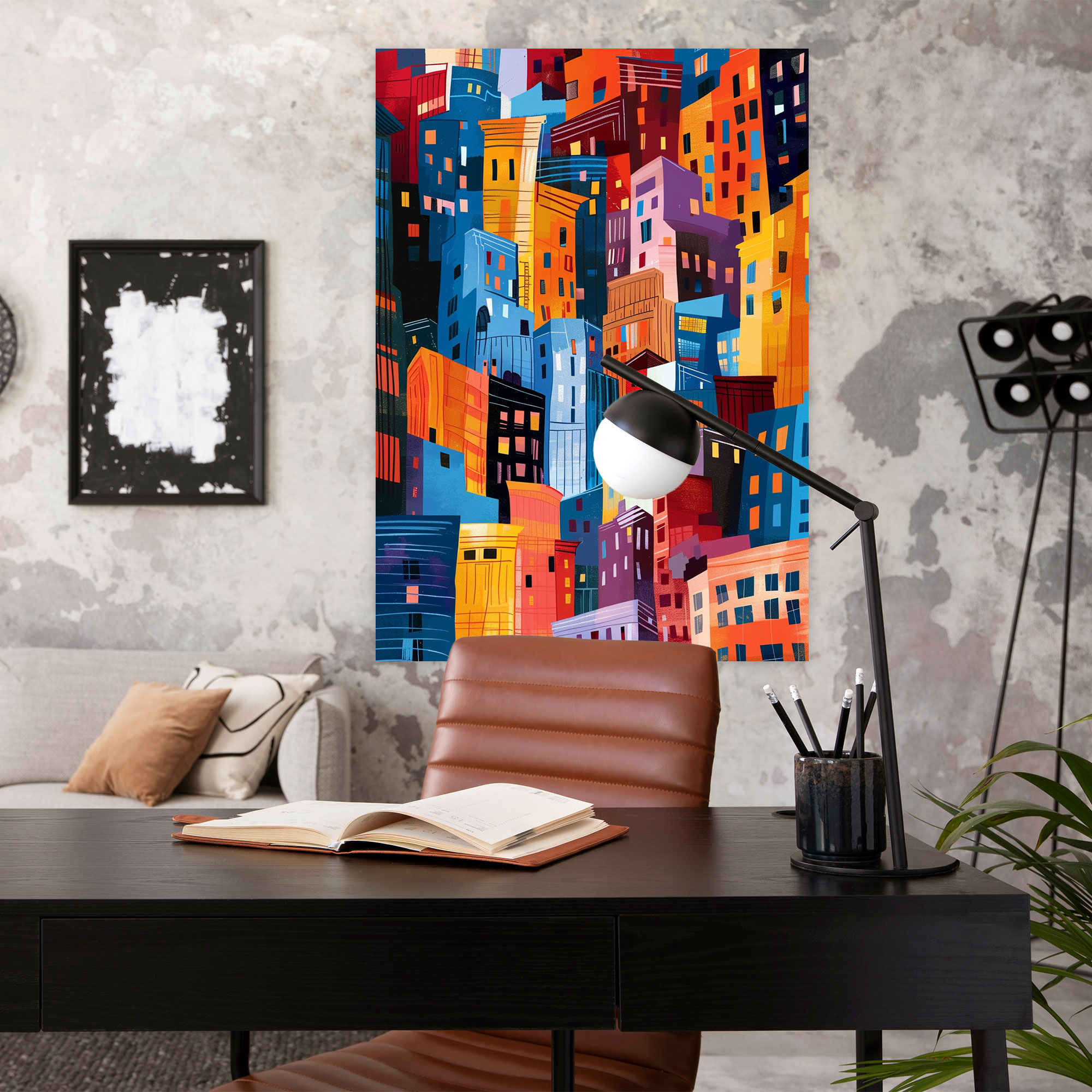 Cubism Cityscape Canvas Print - Cubism, Canvas, Canvas Wall Art, Wall Decoration