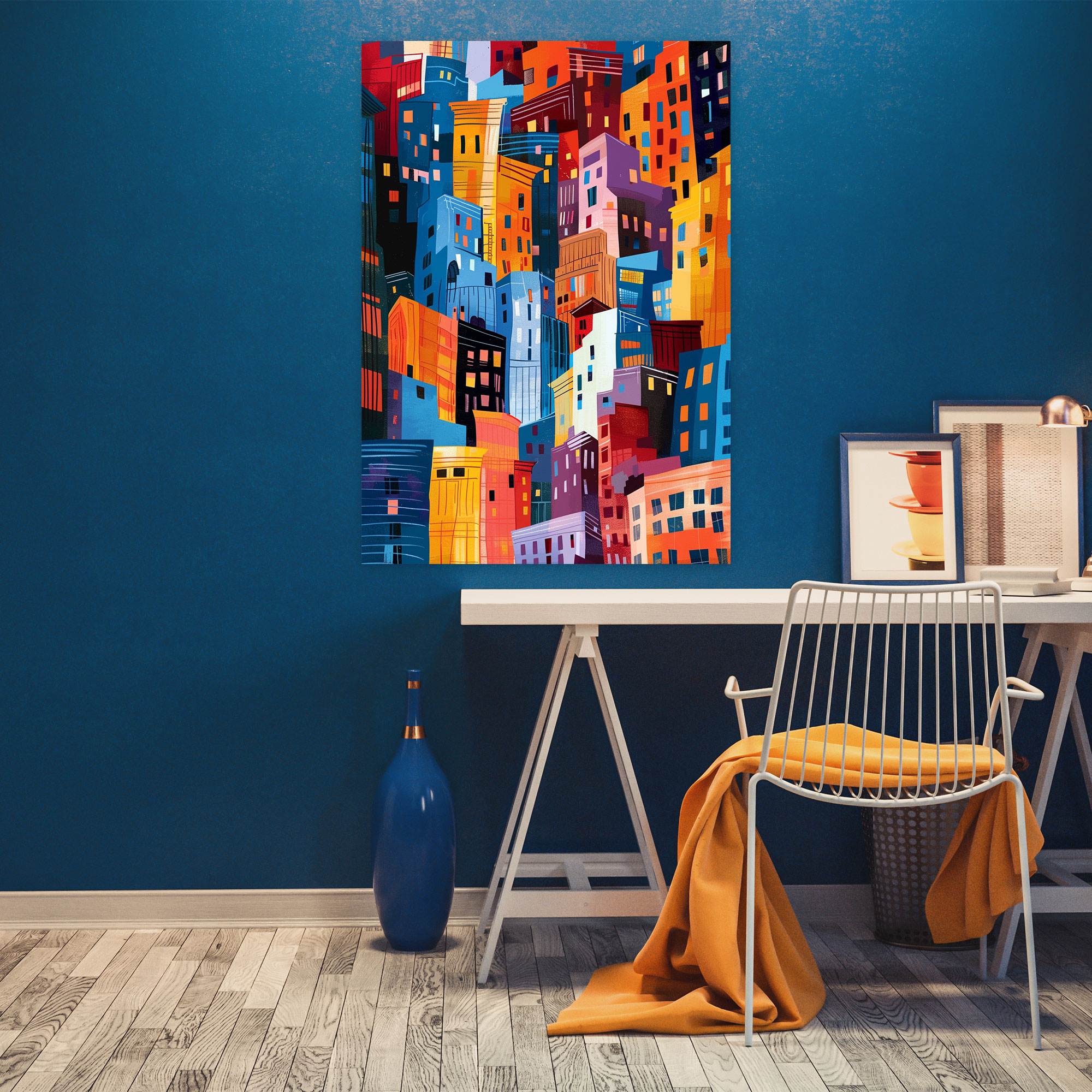 Cubism Cityscape Canvas Print - Cubism, Canvas, Canvas Wall Art, Wall Decoration