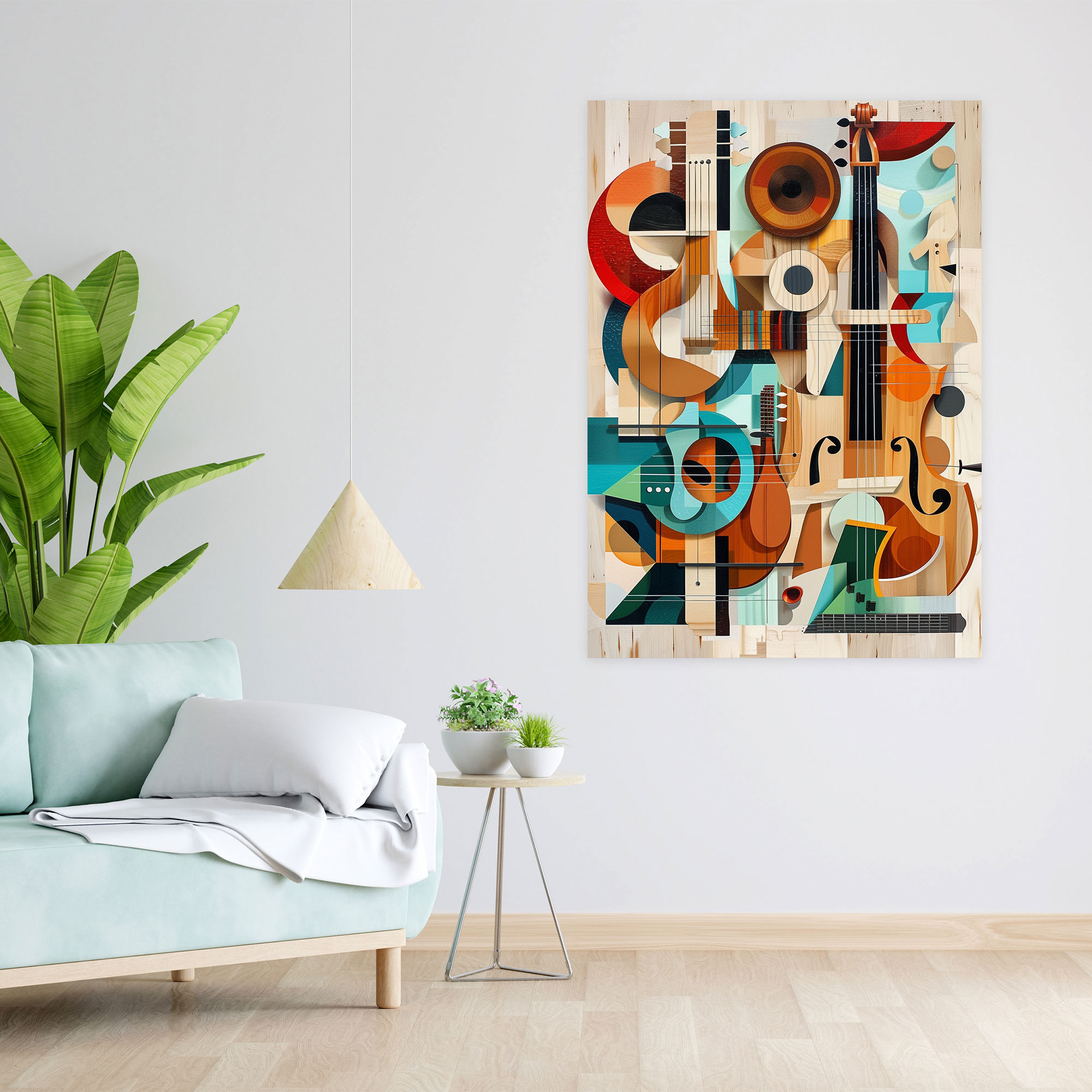Cubism Wall Decoration - Deconstructed Instruments Canvas Print - Cubism, Musical Instruments, Home Decoration, Deconstructed