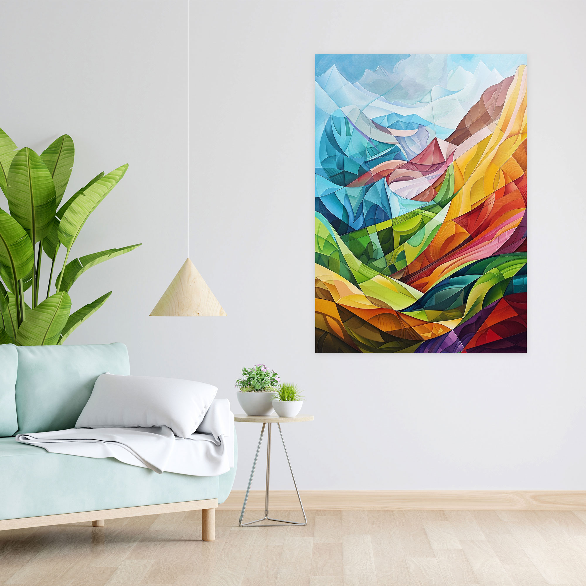 Cubism Canvas Print - Overlapping Planes Landscape Wall Decoration - Cubism, Abstract Landscape, Wall Art, Canvas Wall Art