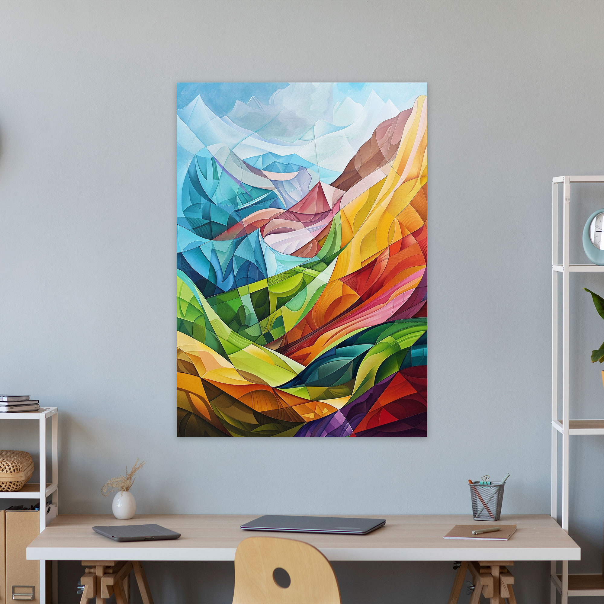 Cubism Canvas Print - Overlapping Planes Landscape Wall Decoration - Cubism, Abstract Landscape, Wall Art, Canvas Wall Art