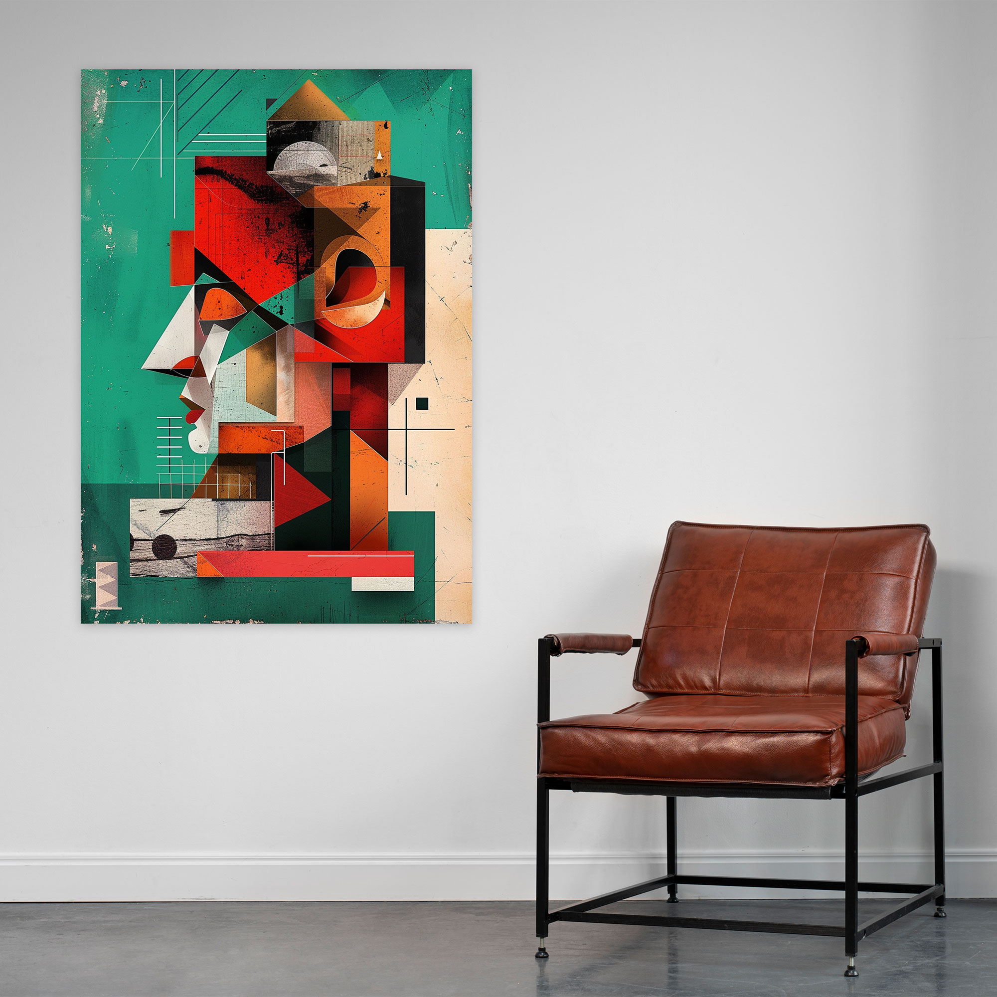 Cubism Wall Decoration - Retro Objects Canvas Print - Cubism, Home Decoration, Wall Art, Canvas Print