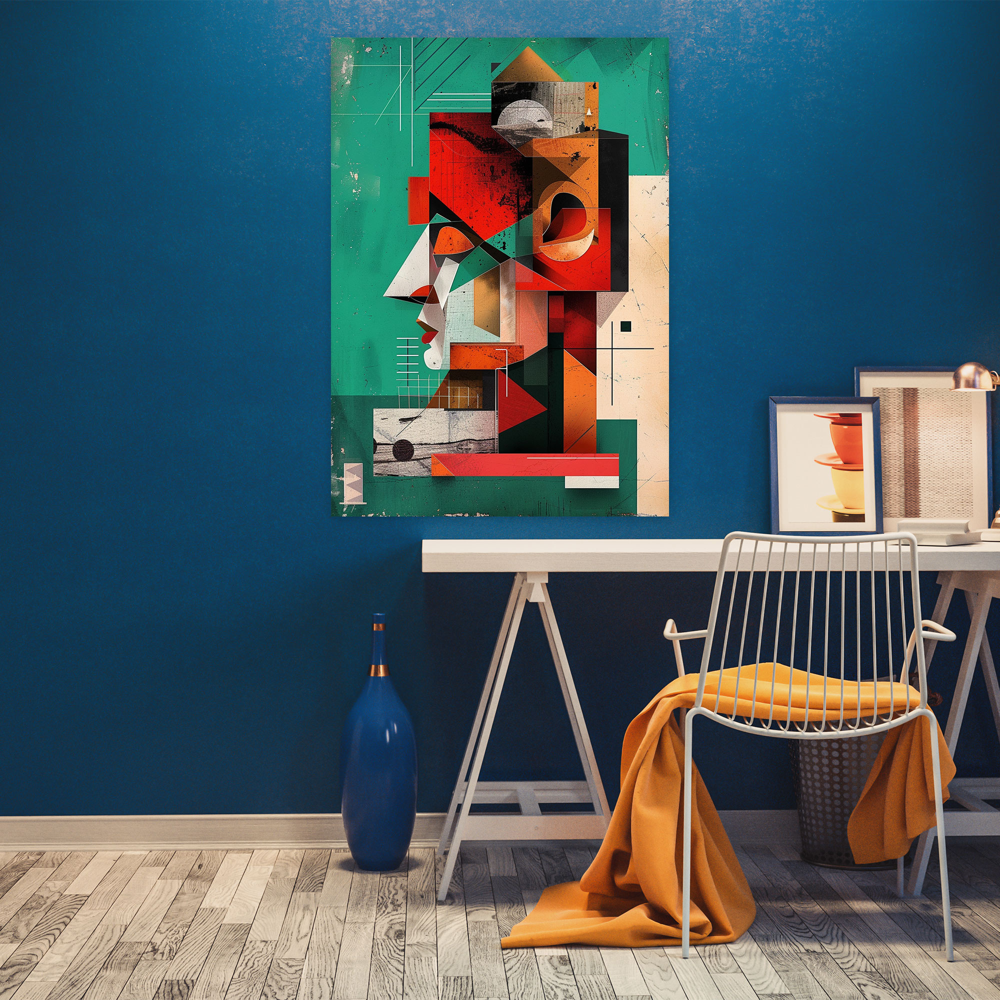 Cubism Wall Decoration - Retro Objects Canvas Print - Cubism, Home Decoration, Wall Art, Canvas Print