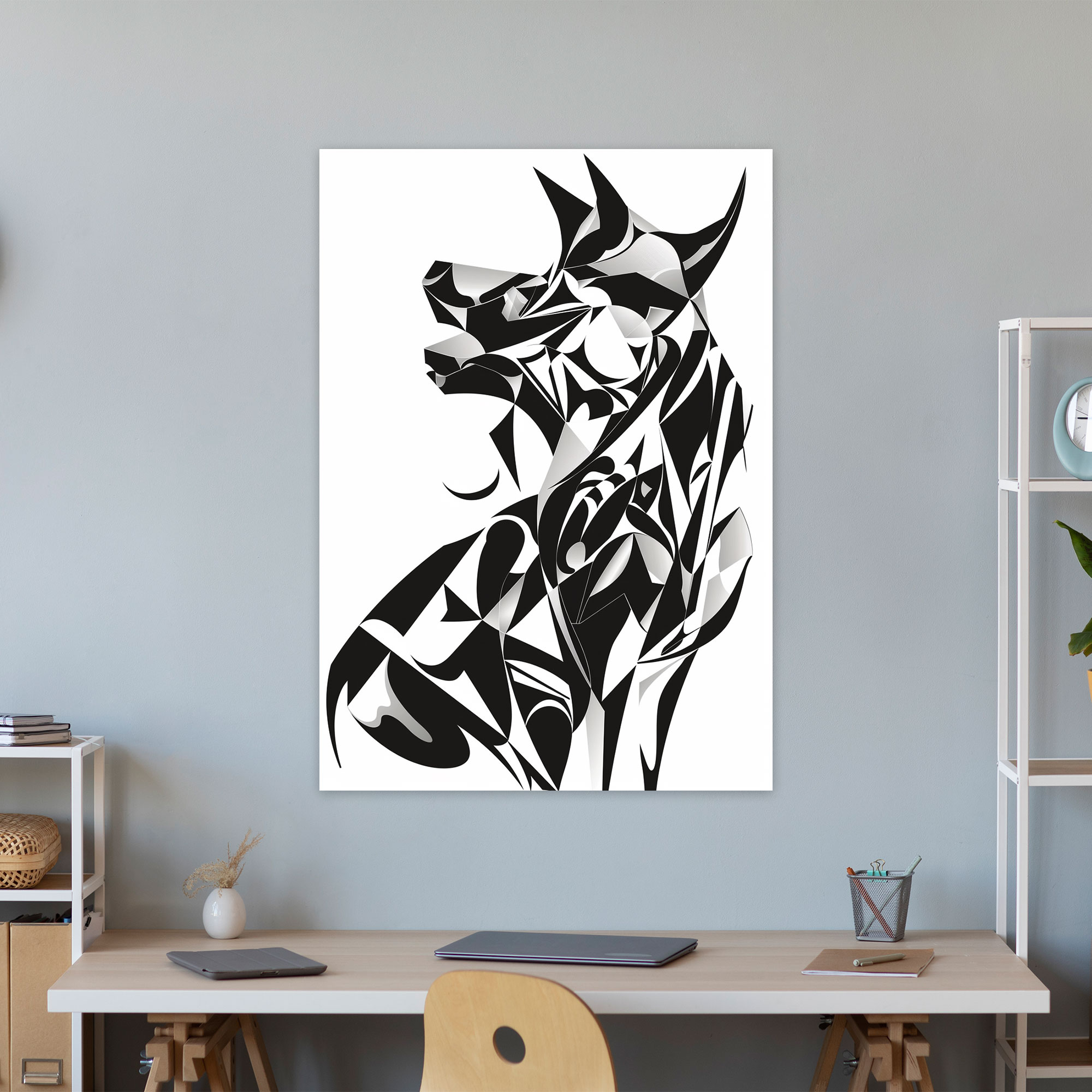 Cubism Canvas Print - Abstract Animal Silhouettes Wall Art - Cubism, Canvas Wall Art, Canvas, Abstract Form