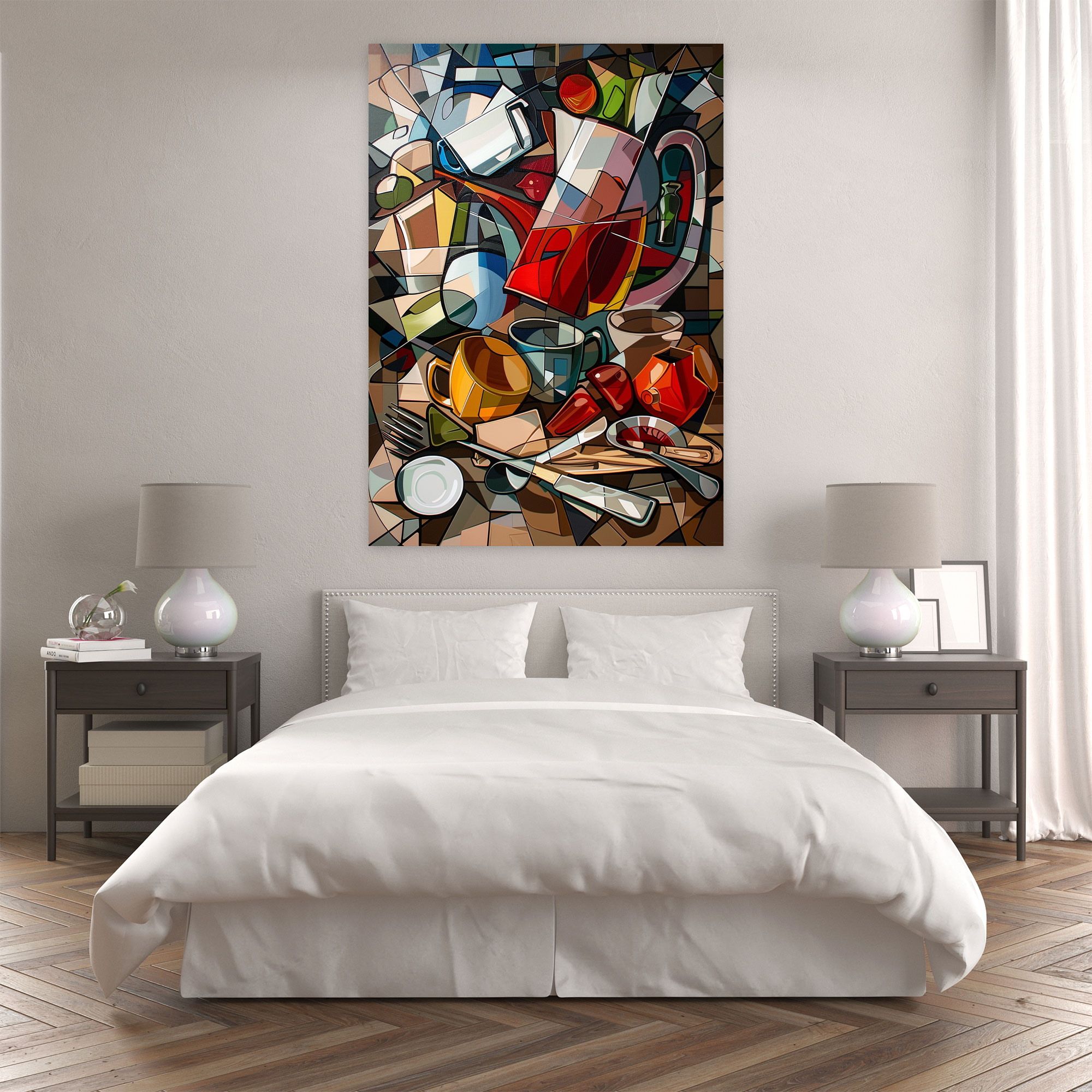 Cubism Wall Art - Distorted Objects Canvas Print - Cubism, Home Decoration, Canvas, Rearranged