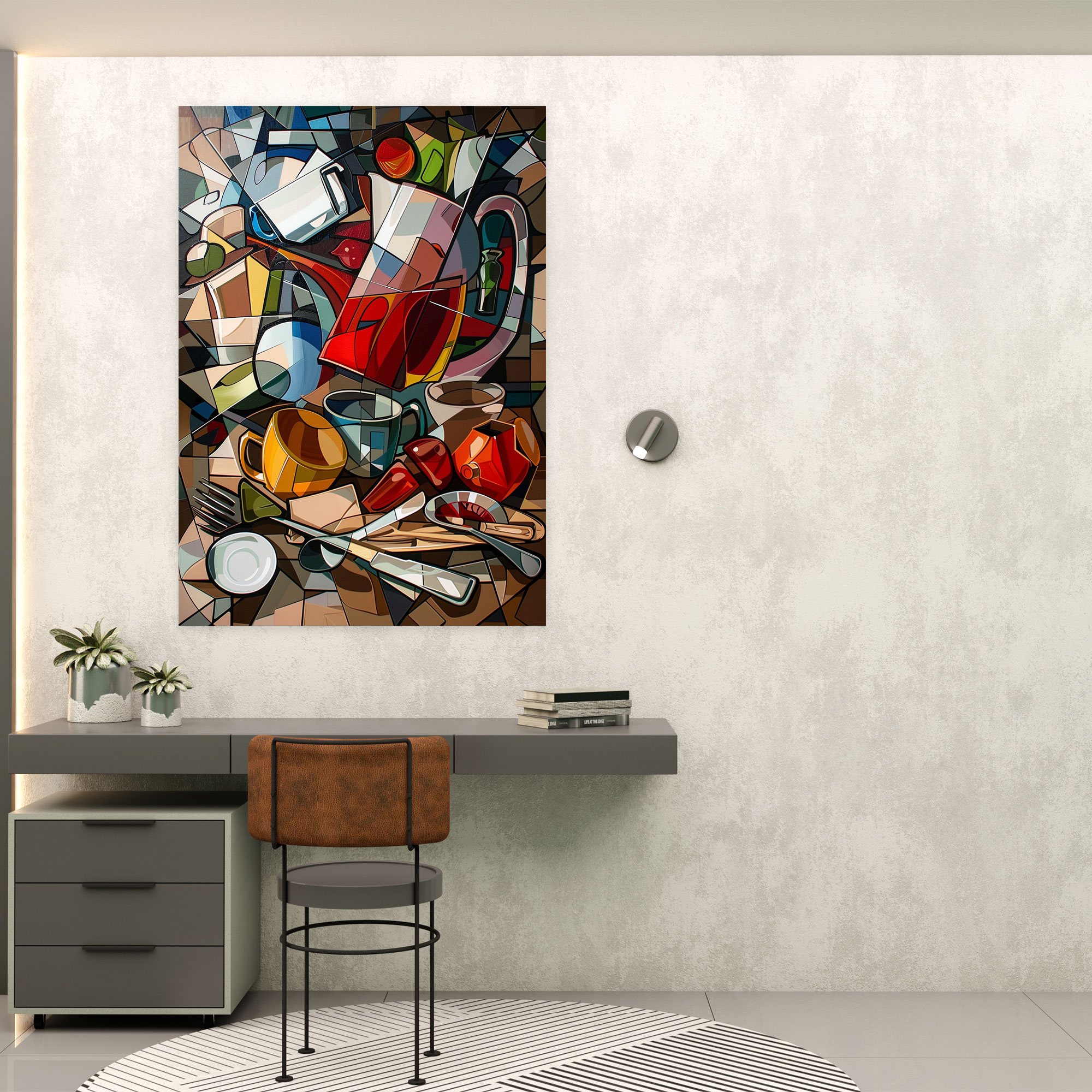 Cubism Wall Art - Distorted Objects Canvas Print - Cubism, Home Decoration, Canvas, Rearranged