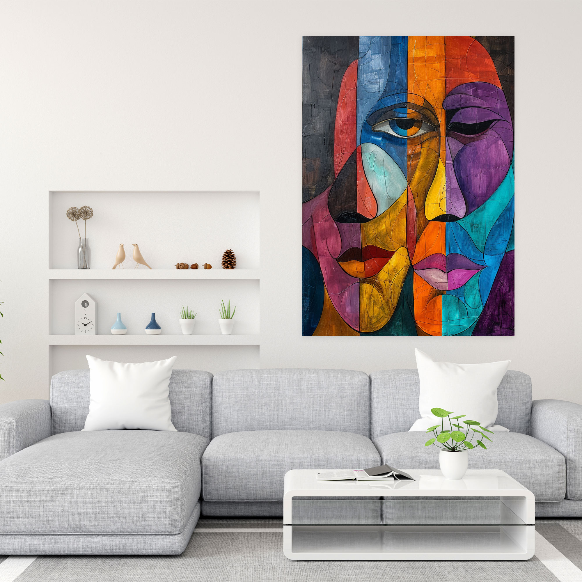 Cubism Distorted Faces Wall Decoration - Cubism, Wall Decoration, Home Decoration, Canvas Wall Art