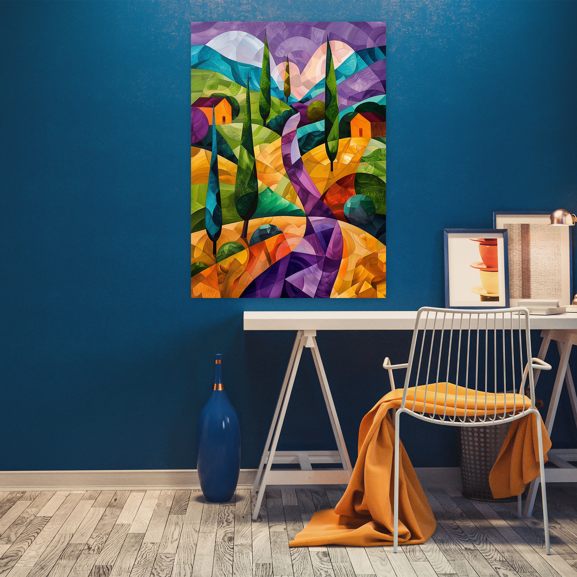 Cubism Surreal Landscape Canvas Print - Cubism, Cubism, Wall Decoration, Canvas Wall Art