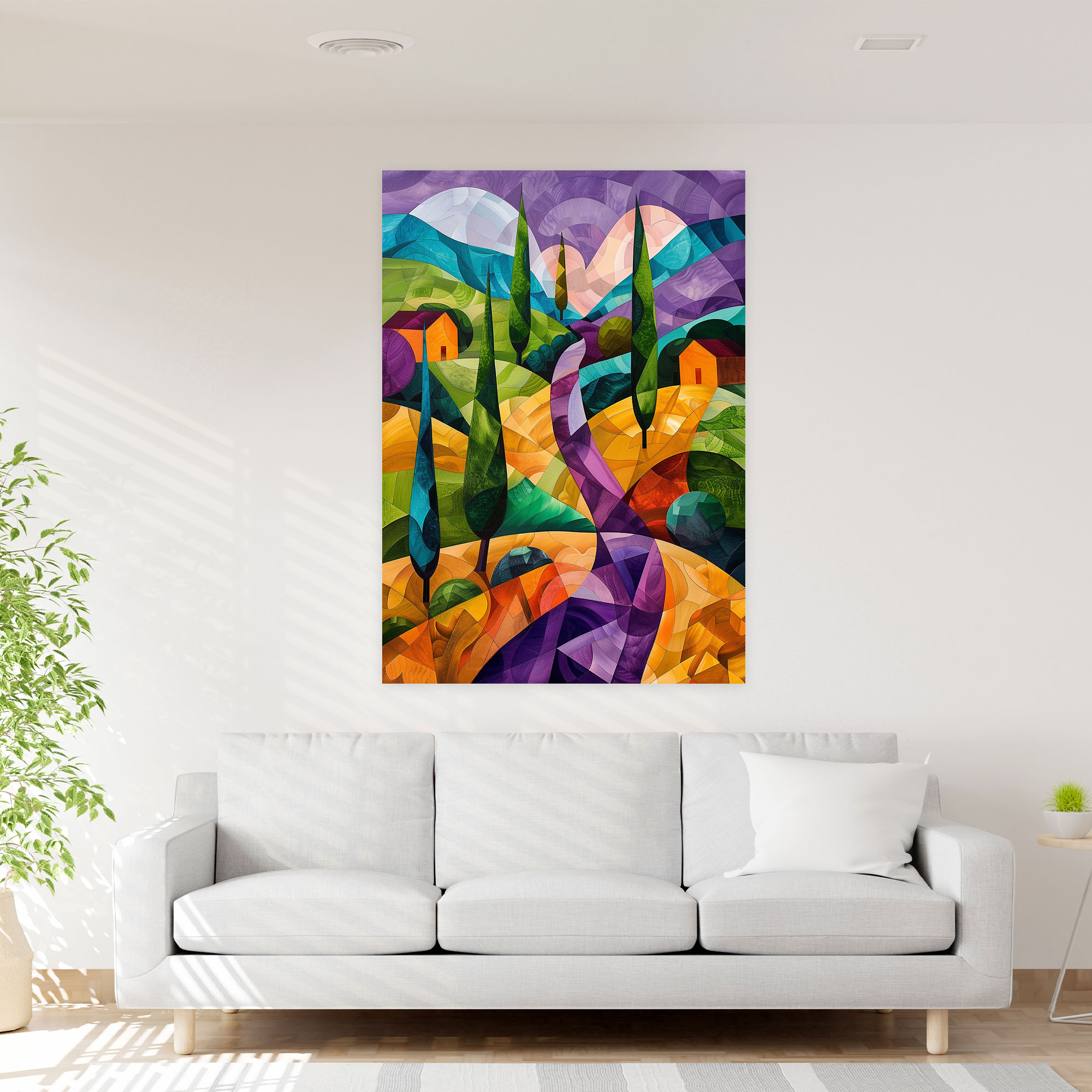 Cubism Surreal Landscape Canvas Print - Cubism, Cubism, Wall Decoration, Canvas Wall Art