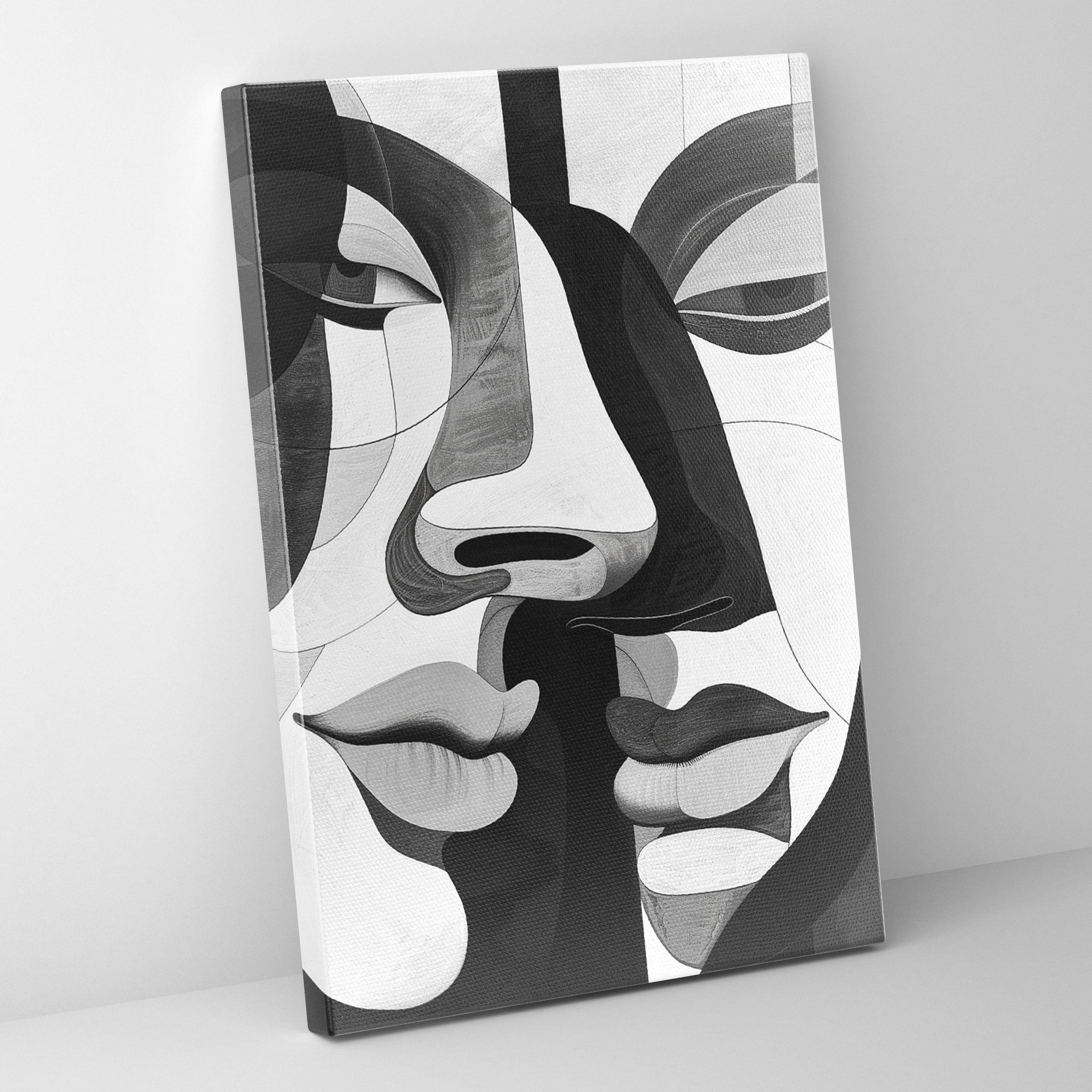 Cubism Wall Art - Cubism, Canvas Wall Art, Interlocking Faces, Cubism