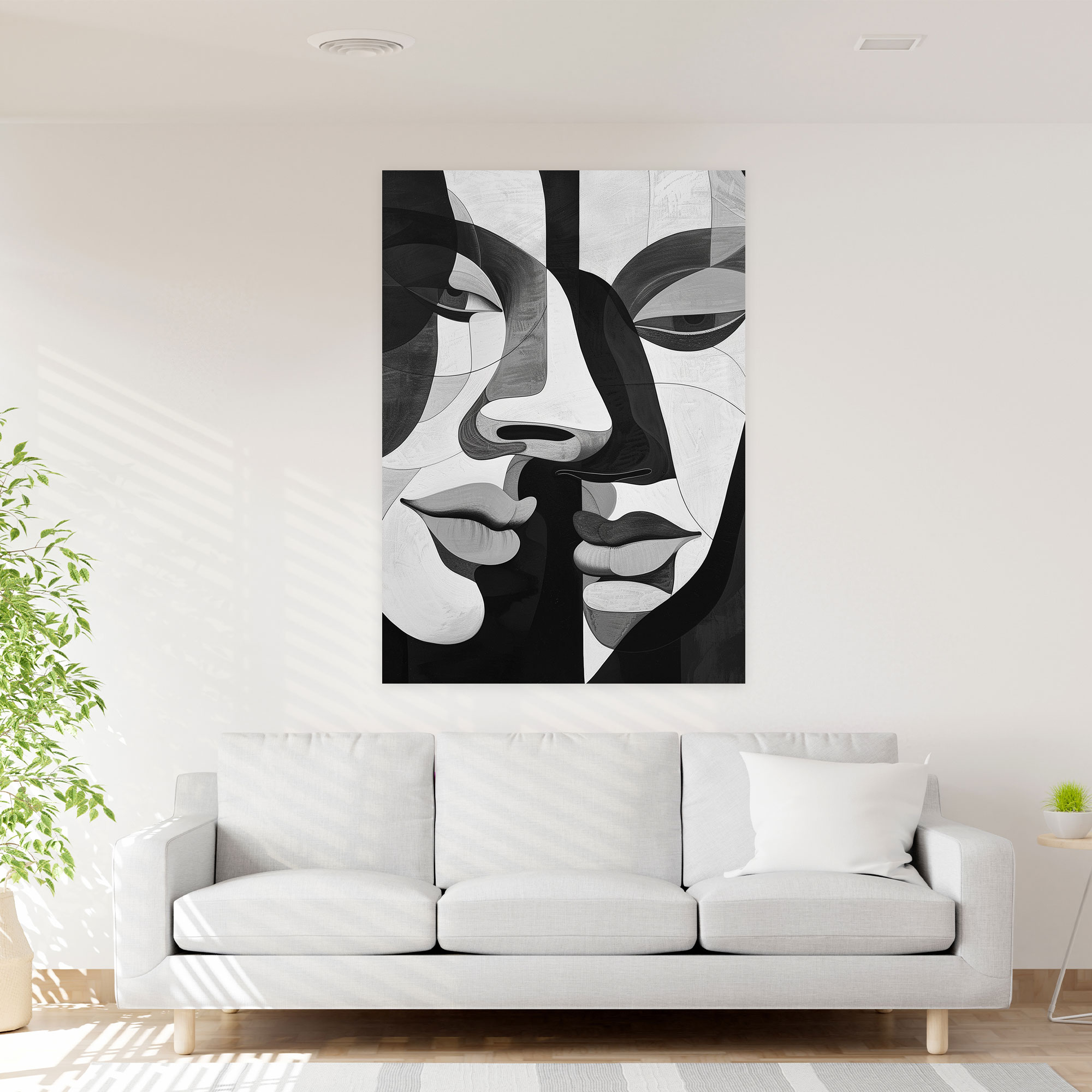 Cubism Wall Art - Cubism, Canvas Wall Art, Interlocking Faces, Cubism