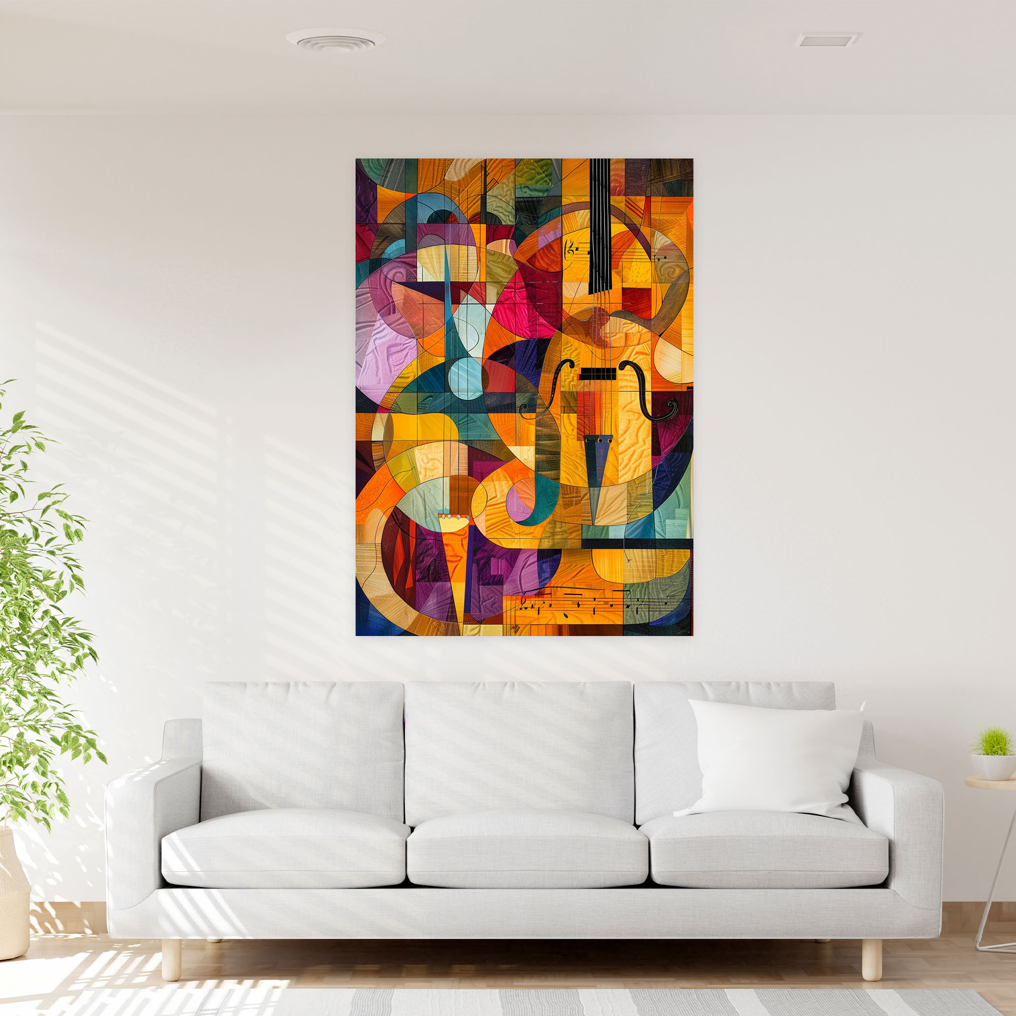 Cubism Canvas Print - Cubism, Musical Instruments, Canvas, Wall Art