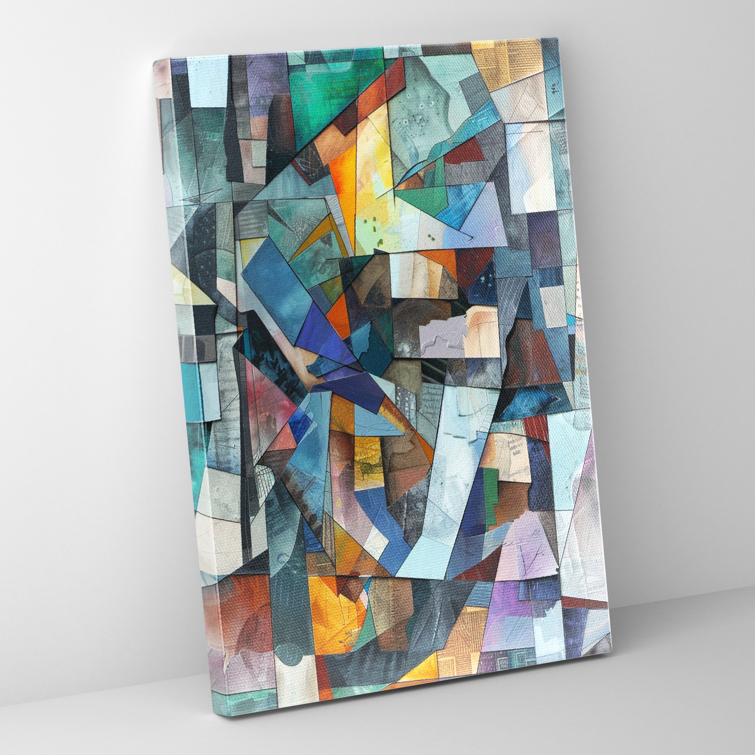 Cubism Wall Art - Cubism, Canvas Wall Art, Canvas, Cool Tones