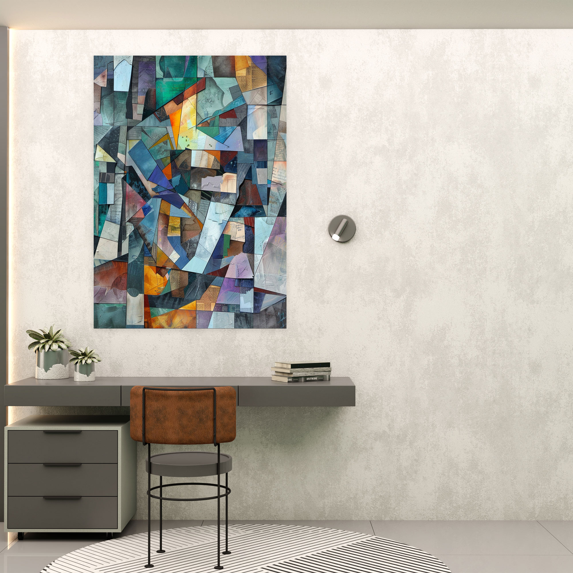 Cubism Wall Art - Cubism, Canvas Wall Art, Canvas, Cool Tones