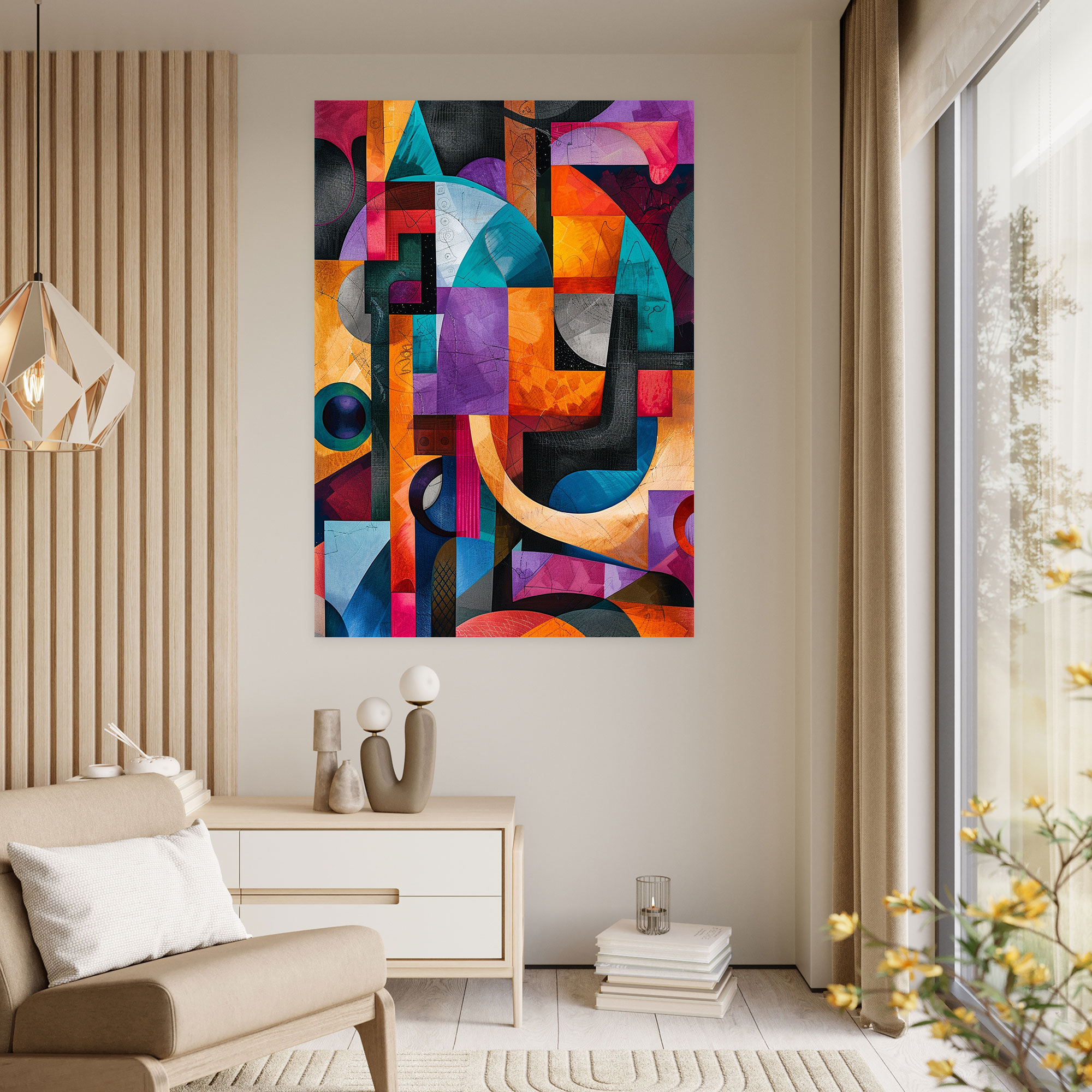 Cubism Geometric Canvas Print - Cubism, Canvas, Wall Art, Cubism