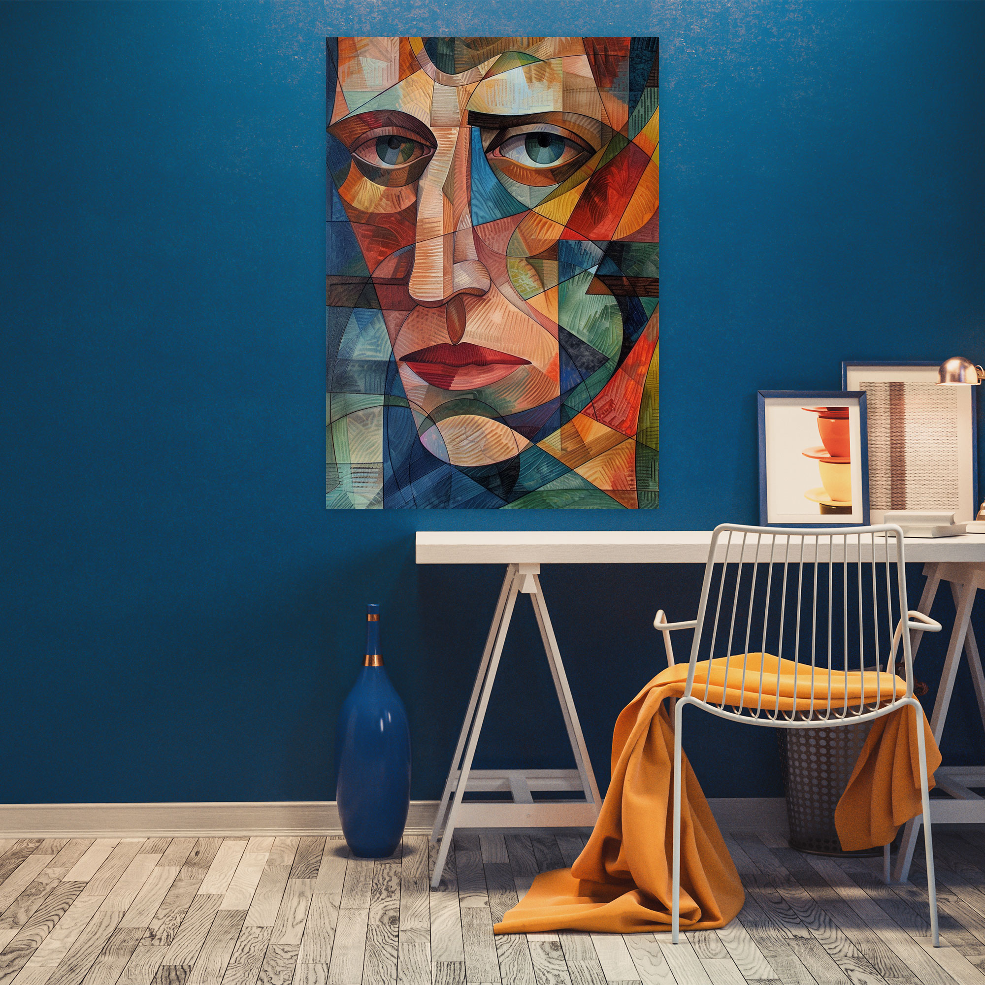 Cubist Faces Canvas Wall Art - Cubism, Wall Decoration, Cubism, Landscape