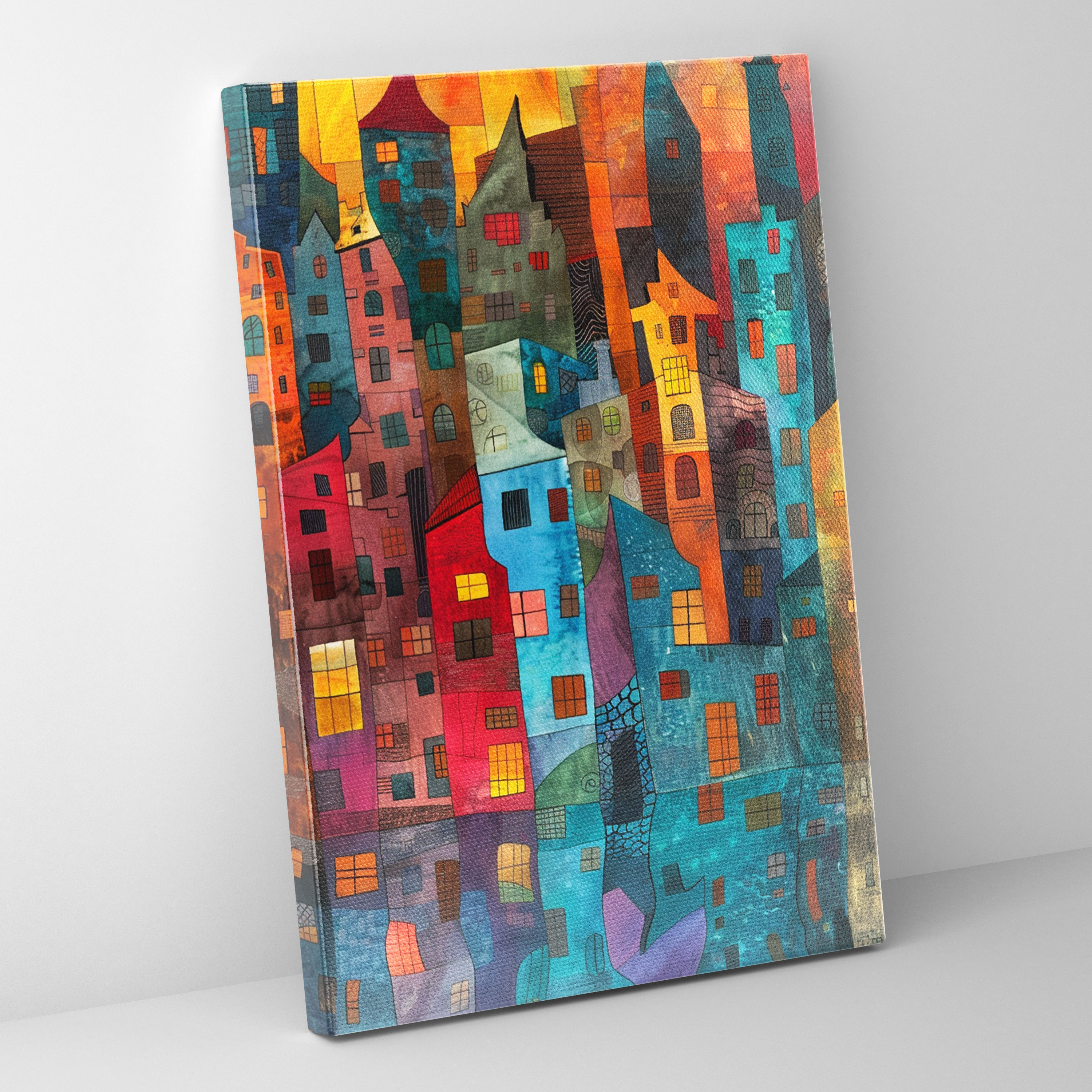 Abstract Cityscape Cubism Wall Art - Cubism, Cubism, Wall Decoration, Canvas Print
