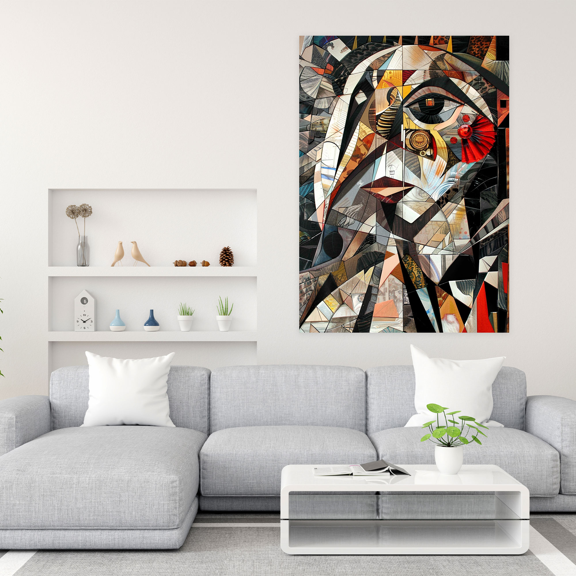 Cubism Animals Canvas Print - Cubism, Collage, Cubism, Home Decoration