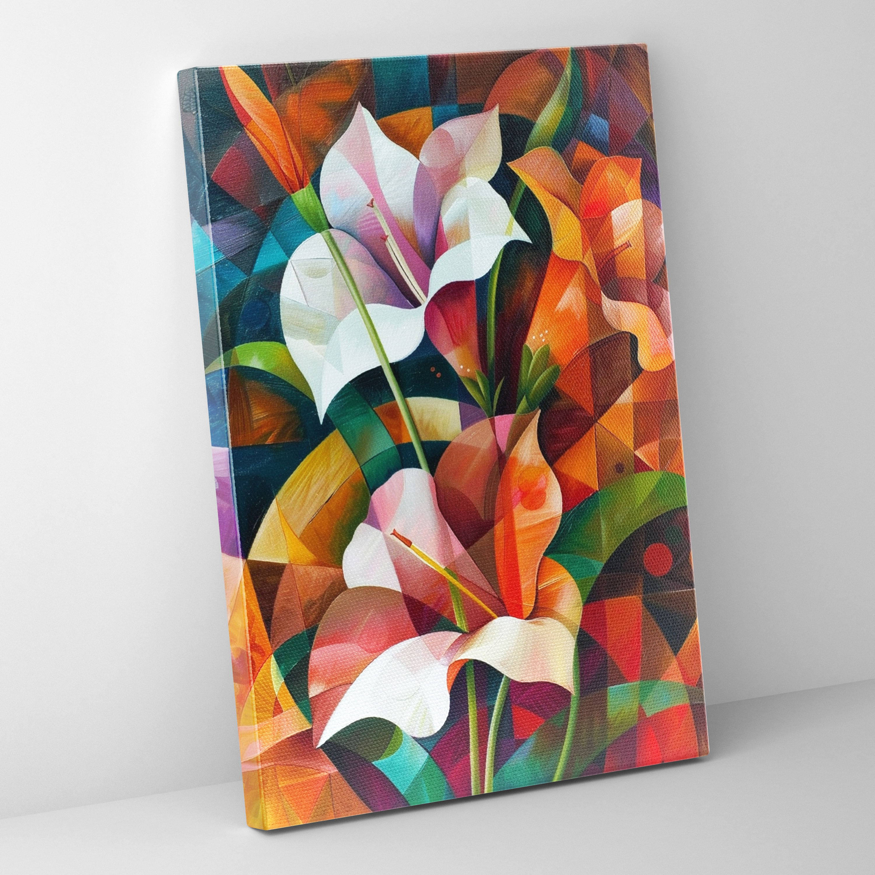 Cubist Flowers Wall Art - Cubism, Home Decoration, Canvas Print, Cubism