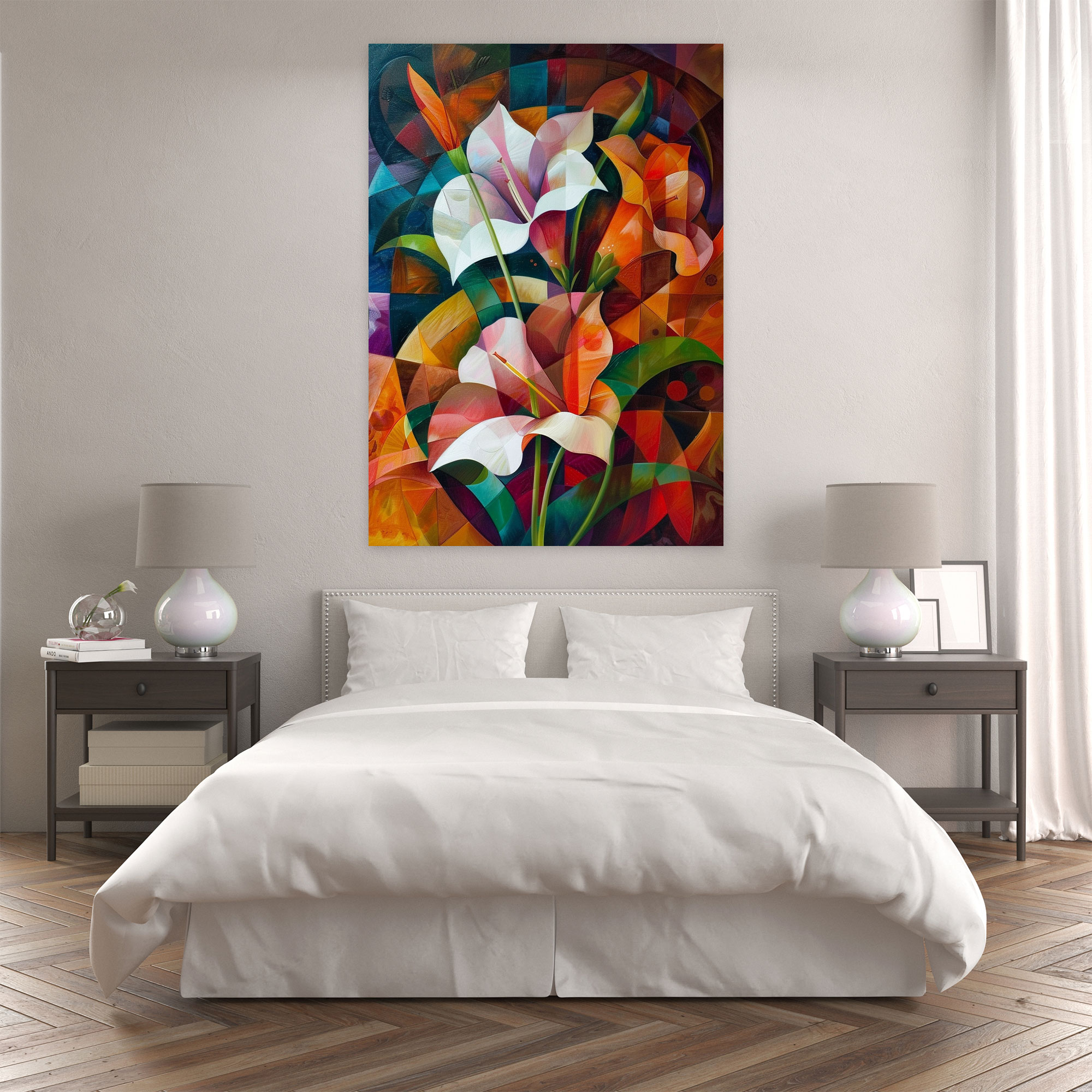 Cubist Flowers Wall Art - Cubism, Home Decoration, Canvas Print, Cubism