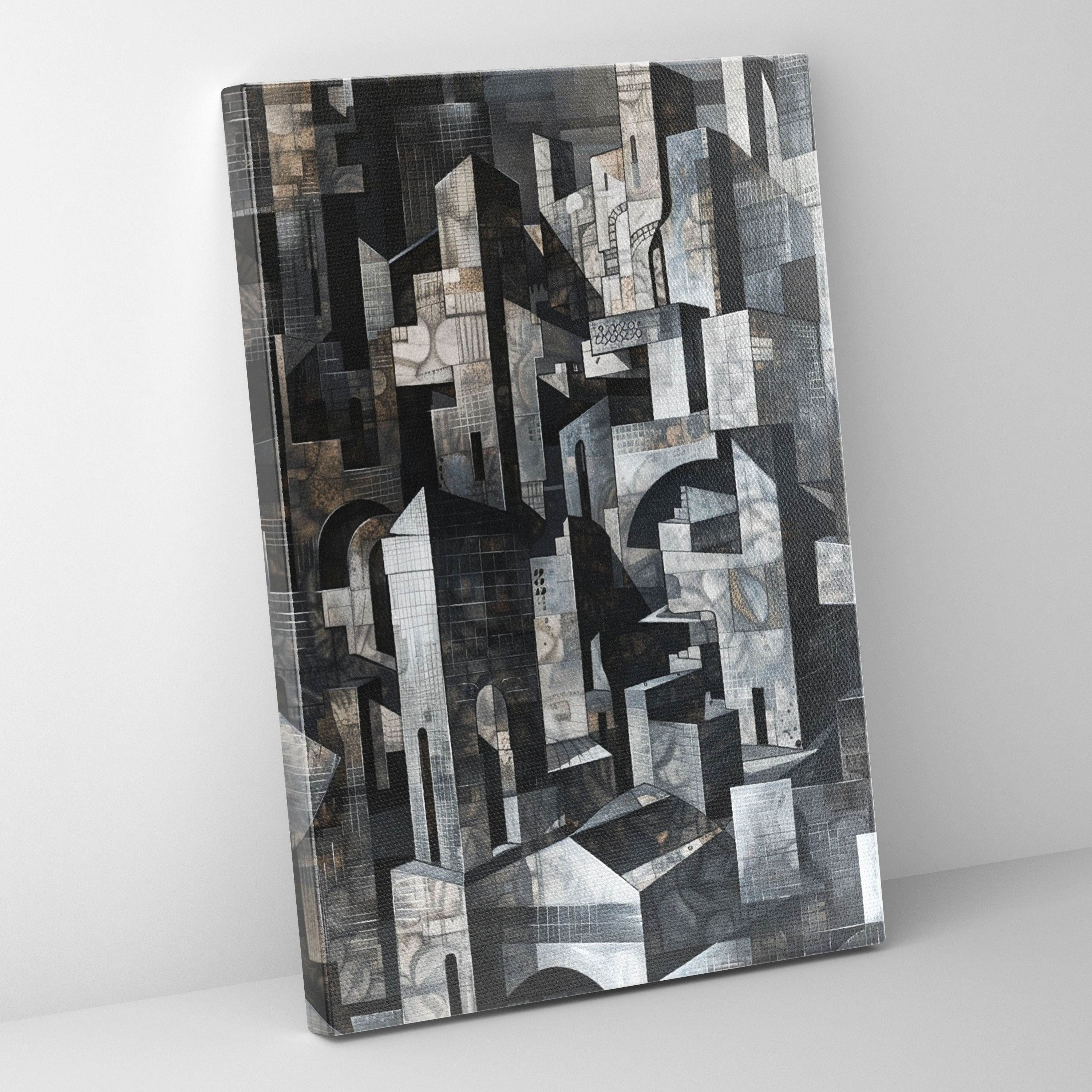 Cubism Cityscape Canvas Print - Cubism, Canvas Wall Art, Canvas, Canvas Print