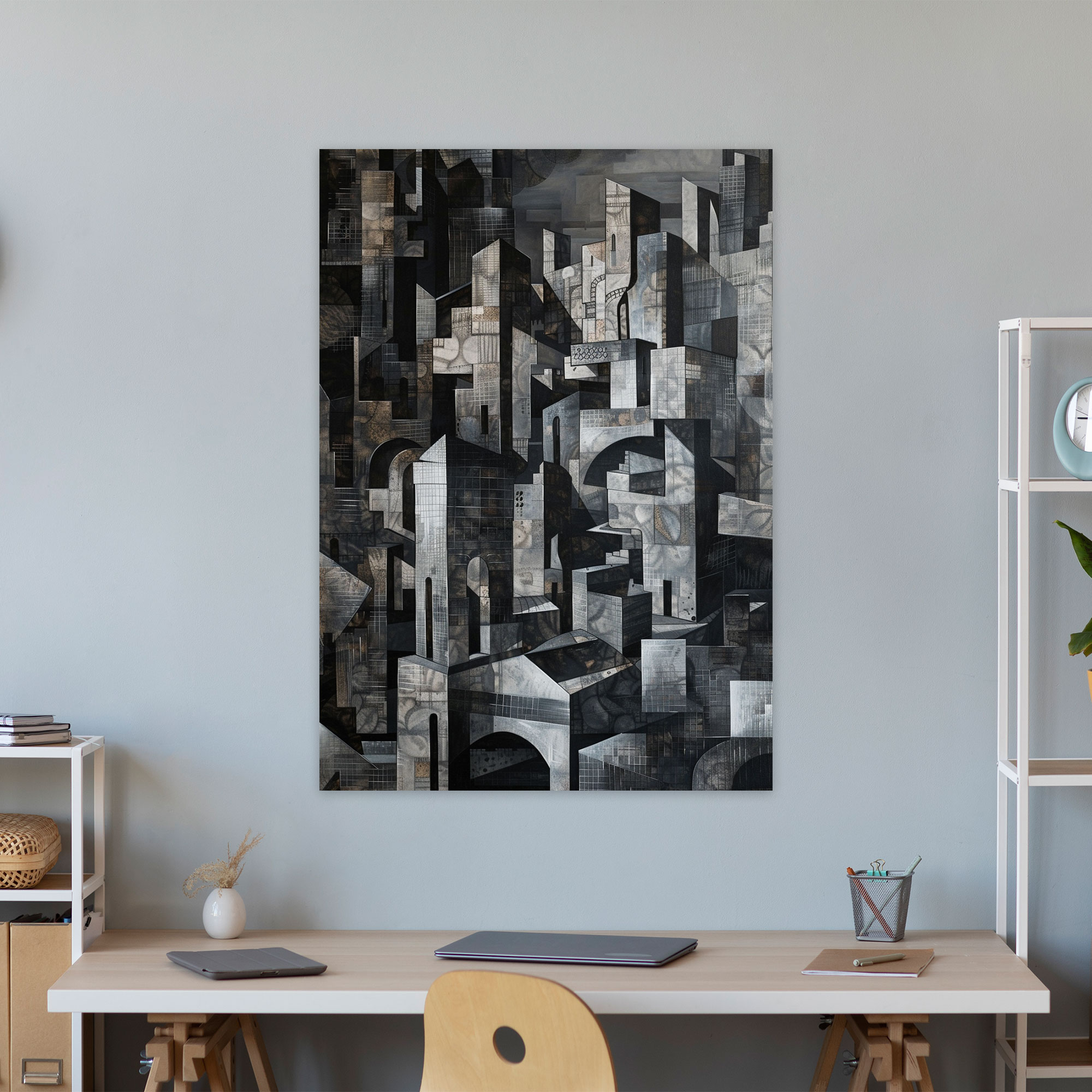 Cubism Cityscape Canvas Print - Cubism, Canvas Wall Art, Canvas, Canvas Print
