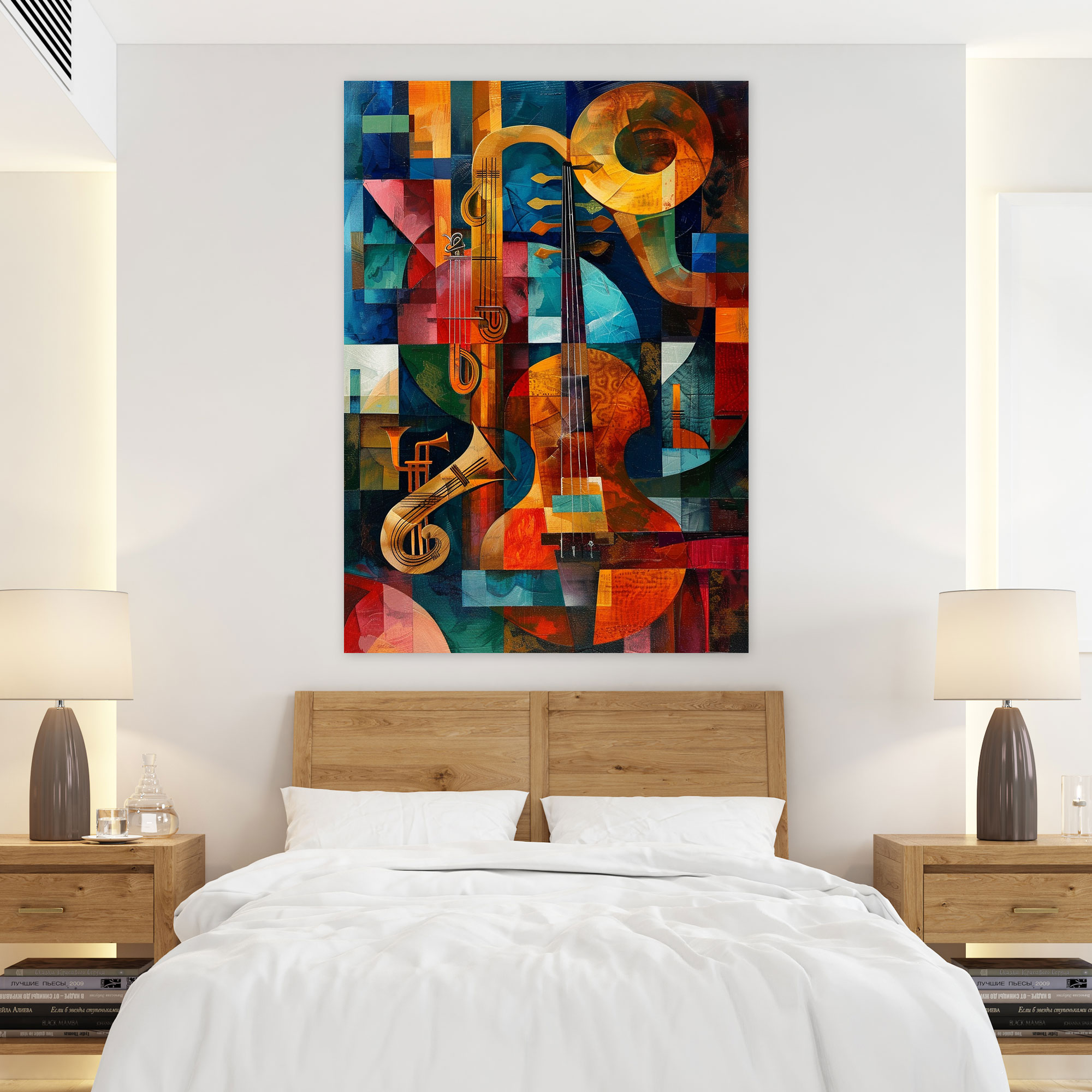 Musical Scene Cubism Canvas Wall Art - Cubism, Wall Art, Wall Decoration, Canvas Print