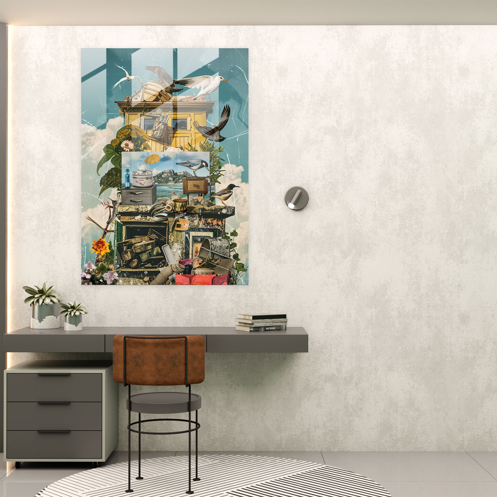 Dadaism Glass Print Modern Art Home Decoration - Dadaism, Modern Art, Home Decoration, Glass Print