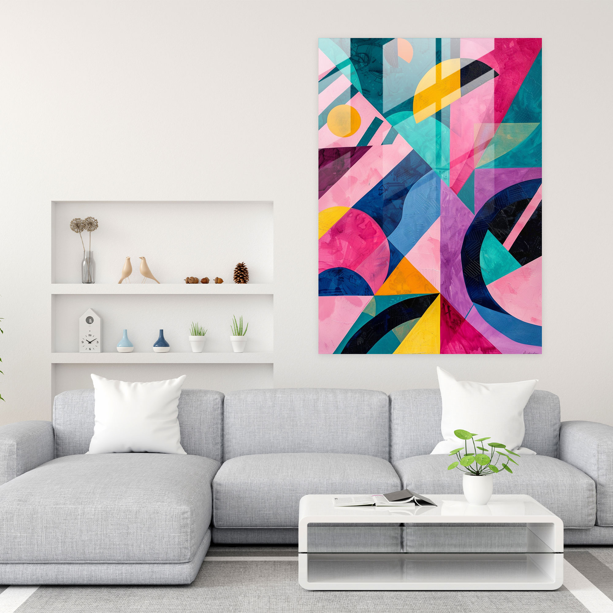 Dadaism Glass Wall Art Modern Art - Dadaism, Modern Art, Home Decoration, Glass Art