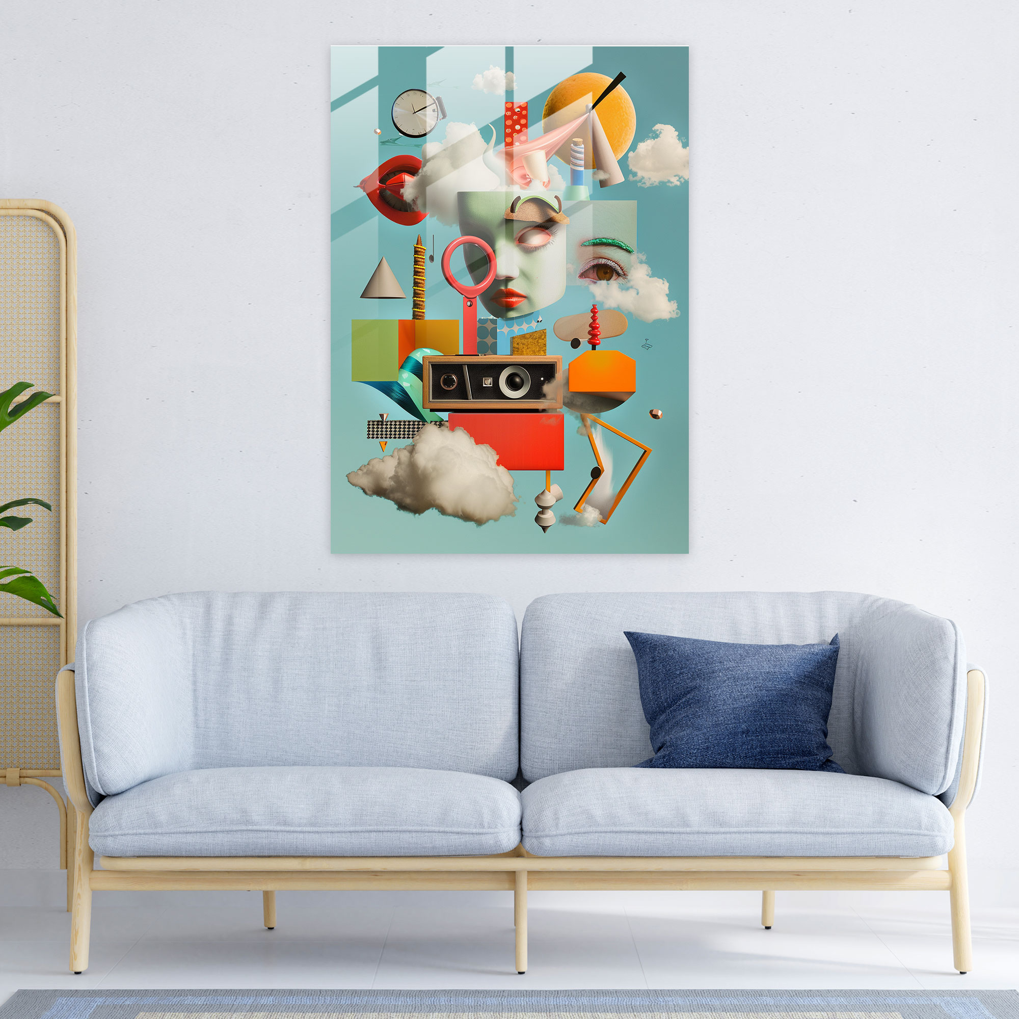 Dadaism Glass Print Modern Art - Dadaism, Modern Art, Glass Art, Dadaism