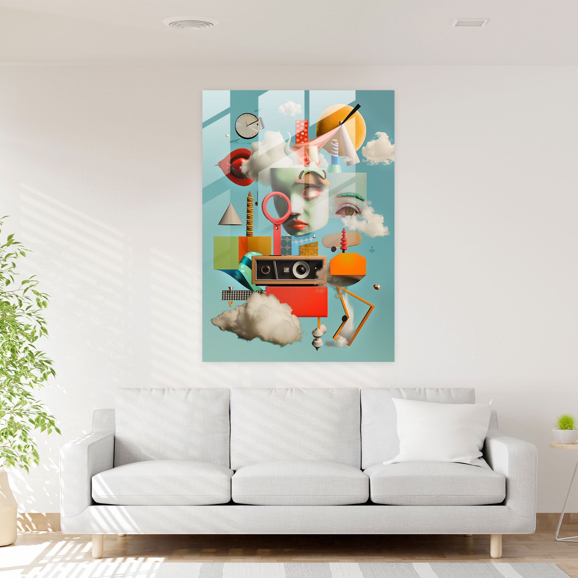 Dadaism Glass Print Modern Art - Dadaism, Modern Art, Glass Art, Dadaism
