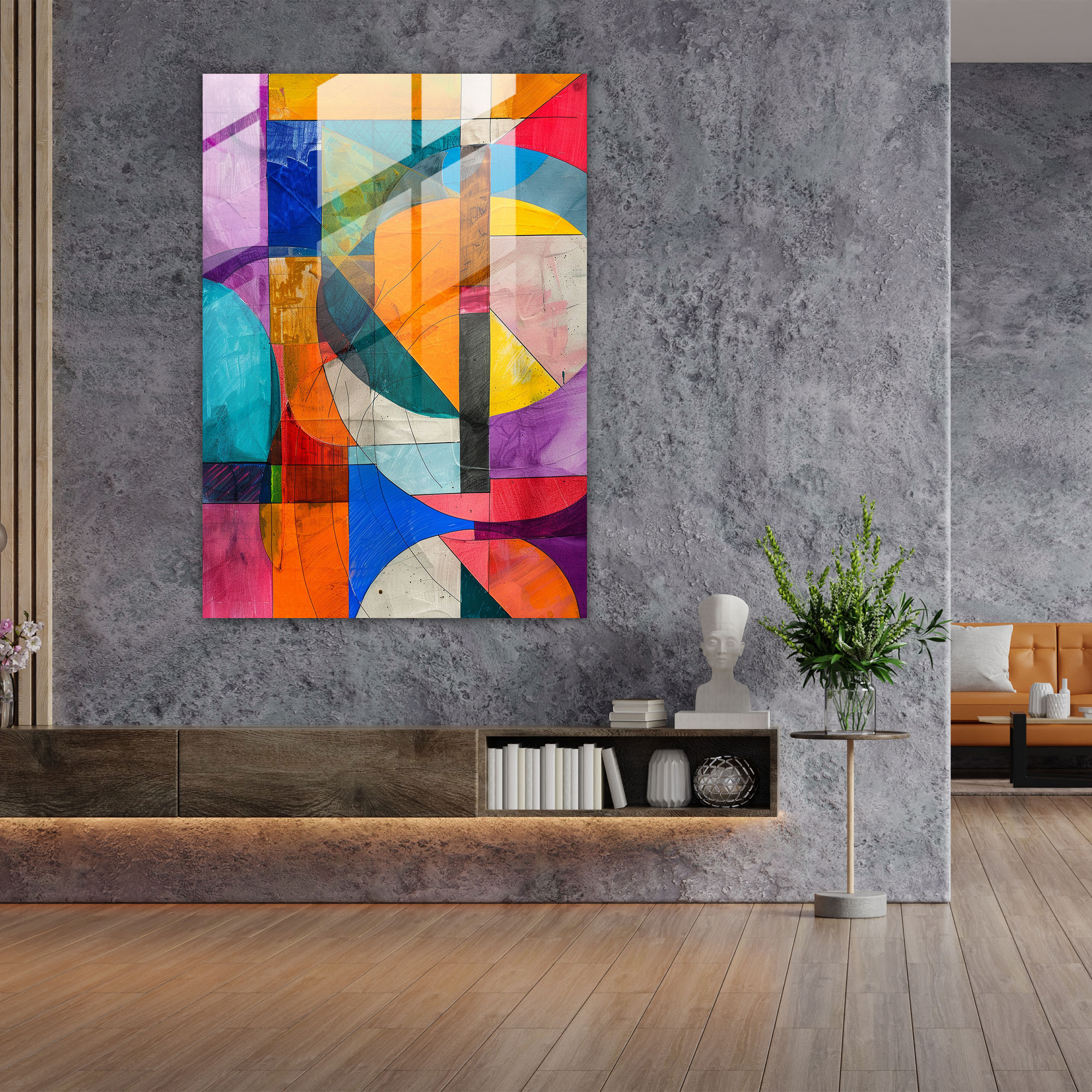 Dadaism Glass Print - Abstract Shapes - Dadaism, Glass Wall Art, Modern Art, Wall Decoration