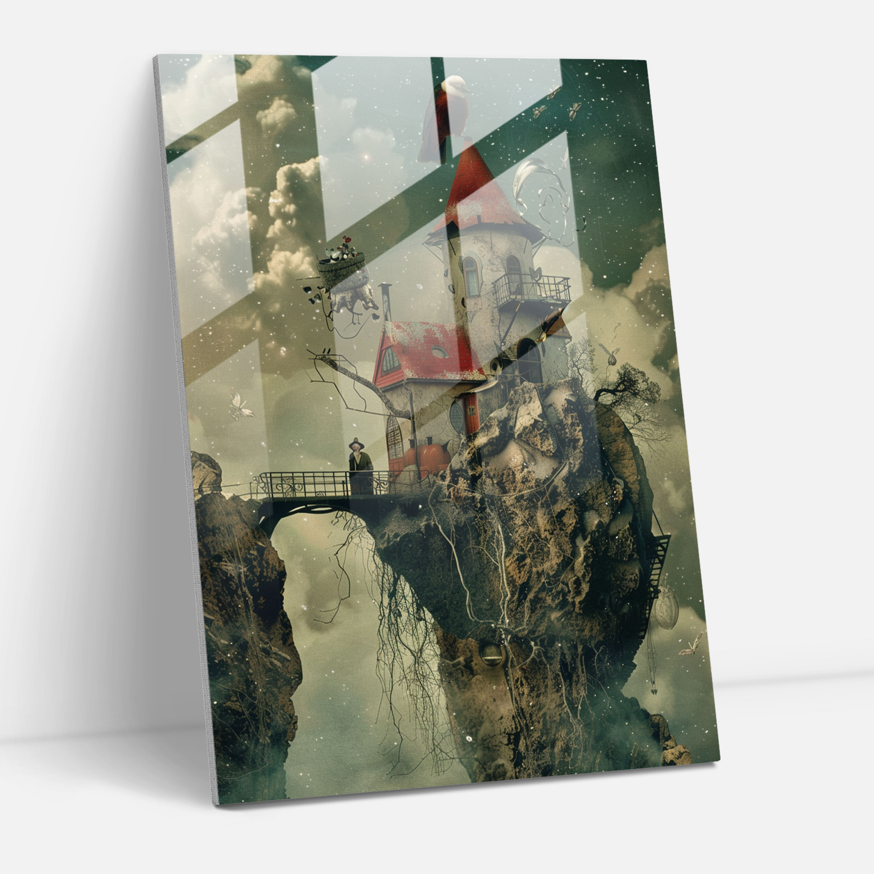 Dadaism Home Decoration - Surreal Scene - Dadaism, Home Decoration, Surreal Art, Glass Print