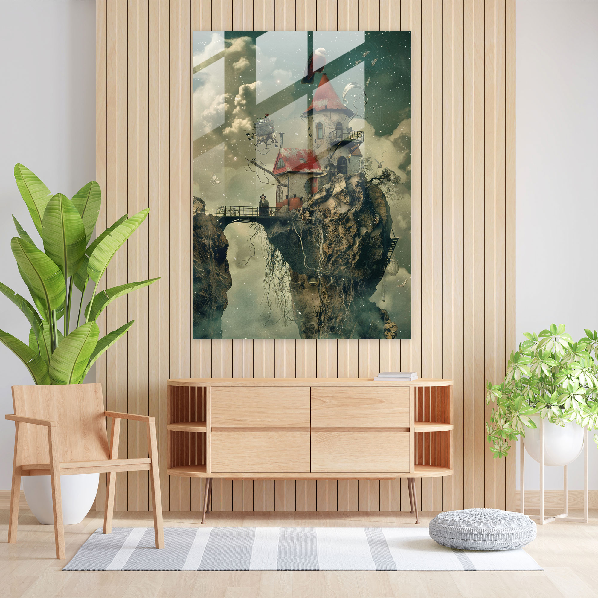 Dadaism Home Decoration - Surreal Scene - Dadaism, Home Decoration, Surreal Art, Glass Print