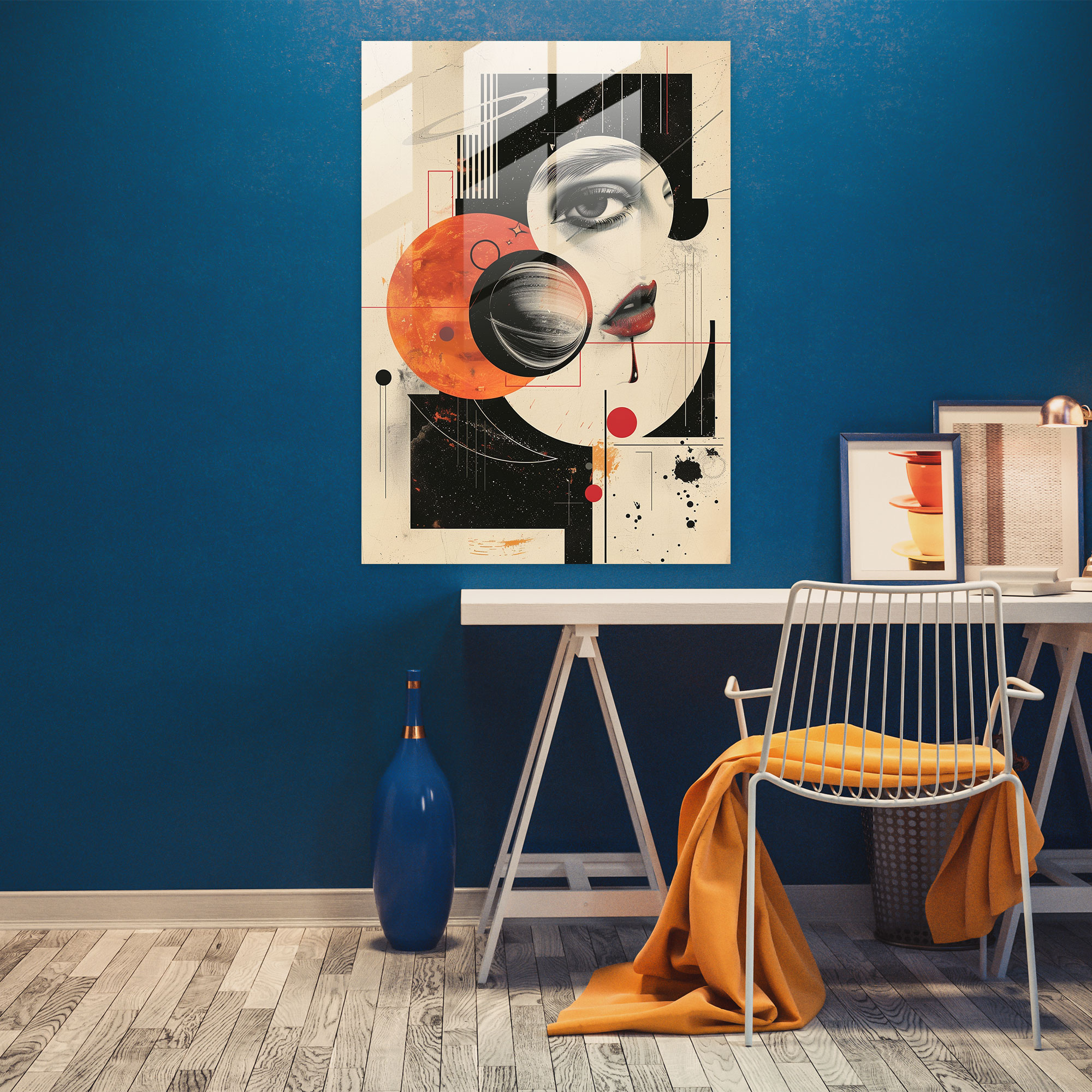Dadaism Home Decoration - Vintage Collage - Dadaism, Vintage Art, Home Decoration, Glass Print