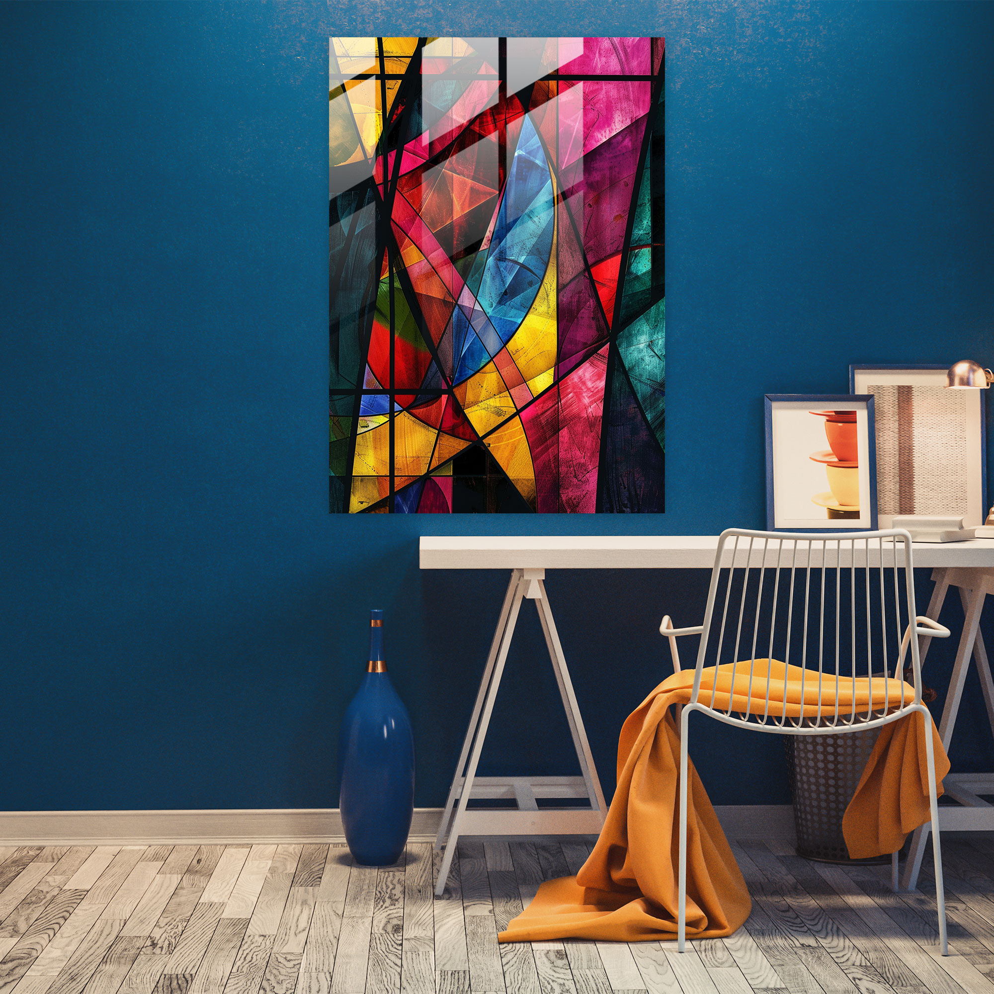 Dadaism Glass Print - Abstract Geometric Shapes - Dadaism, Glass Print, Glass Art, Dadaism
