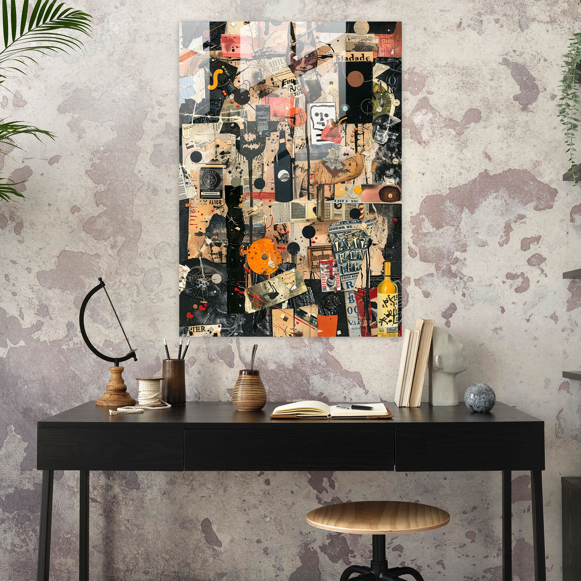Dadaism Wall Decoration - Random Objects Collage - Dadaism, Dadaism, Glass Print, Wall Decoration