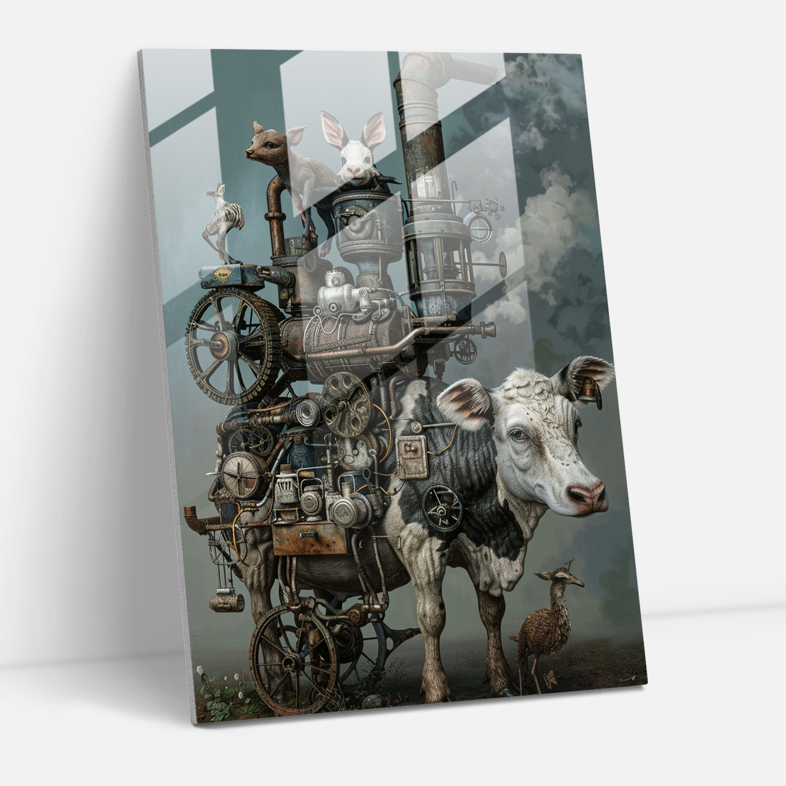 Dadaism Home Decoration - Surreal Animals And Machinery - Dadaism, Glass Print, Modern Art, Animals