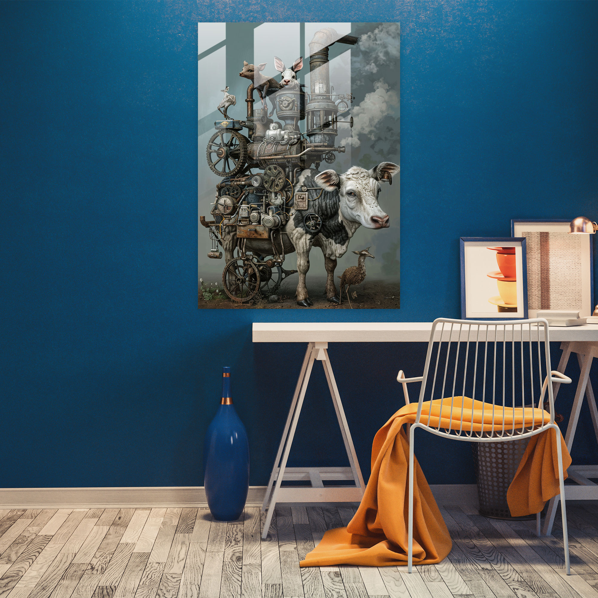 Dadaism Home Decoration - Surreal Animals And Machinery - Dadaism, Glass Print, Modern Art, Animals