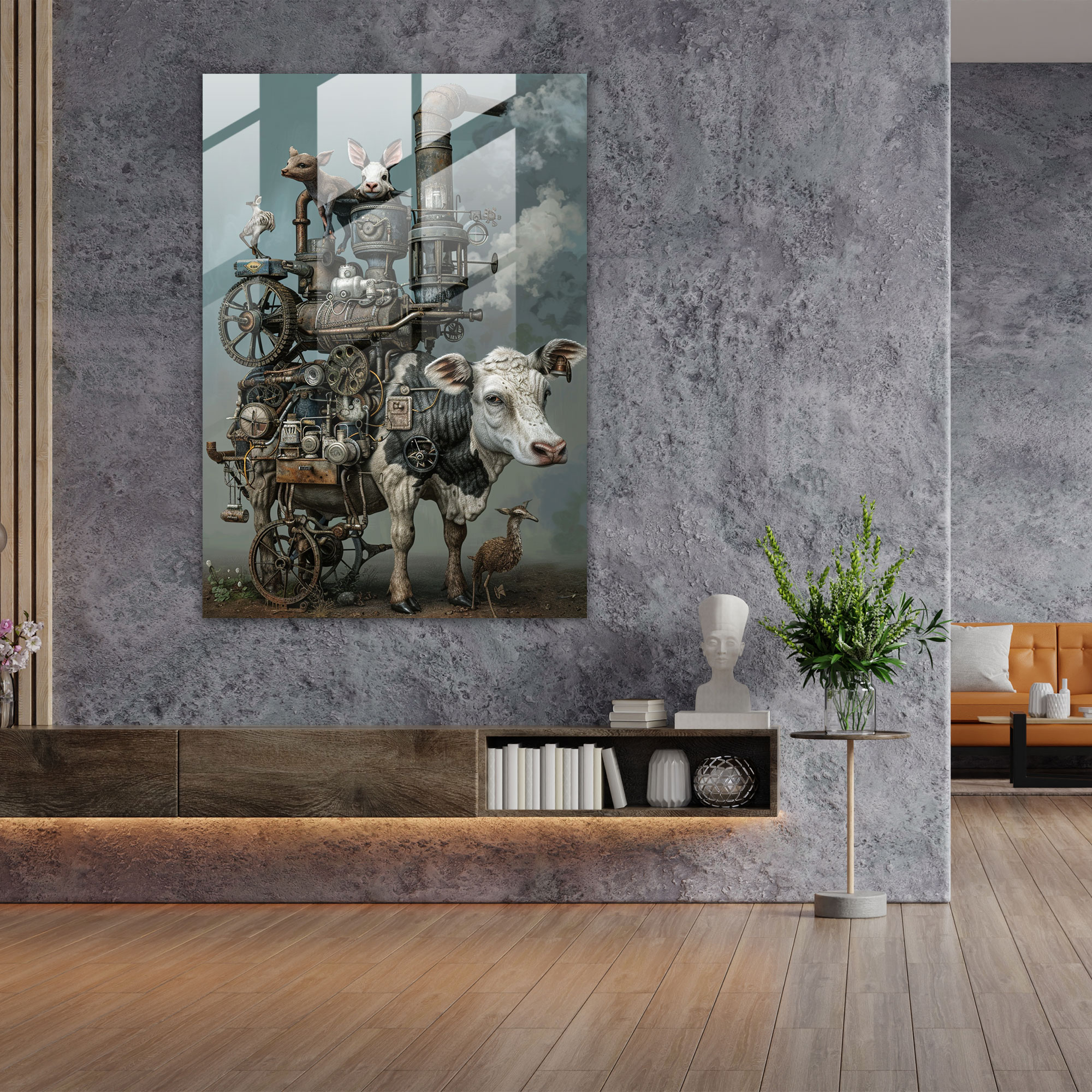 Dadaism Home Decoration - Surreal Animals And Machinery - Dadaism, Glass Print, Modern Art, Animals