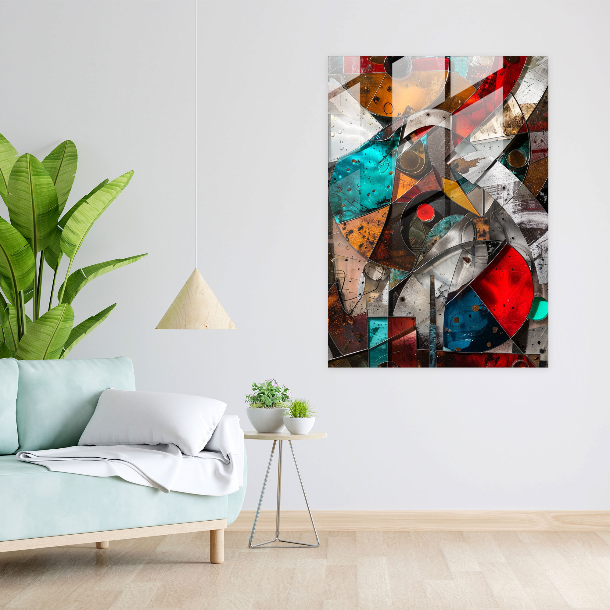 Dadaism Glass Wall Art - Chaotic Composition - Dadaism, Glass Wall Art, Glass Art, Glass Print