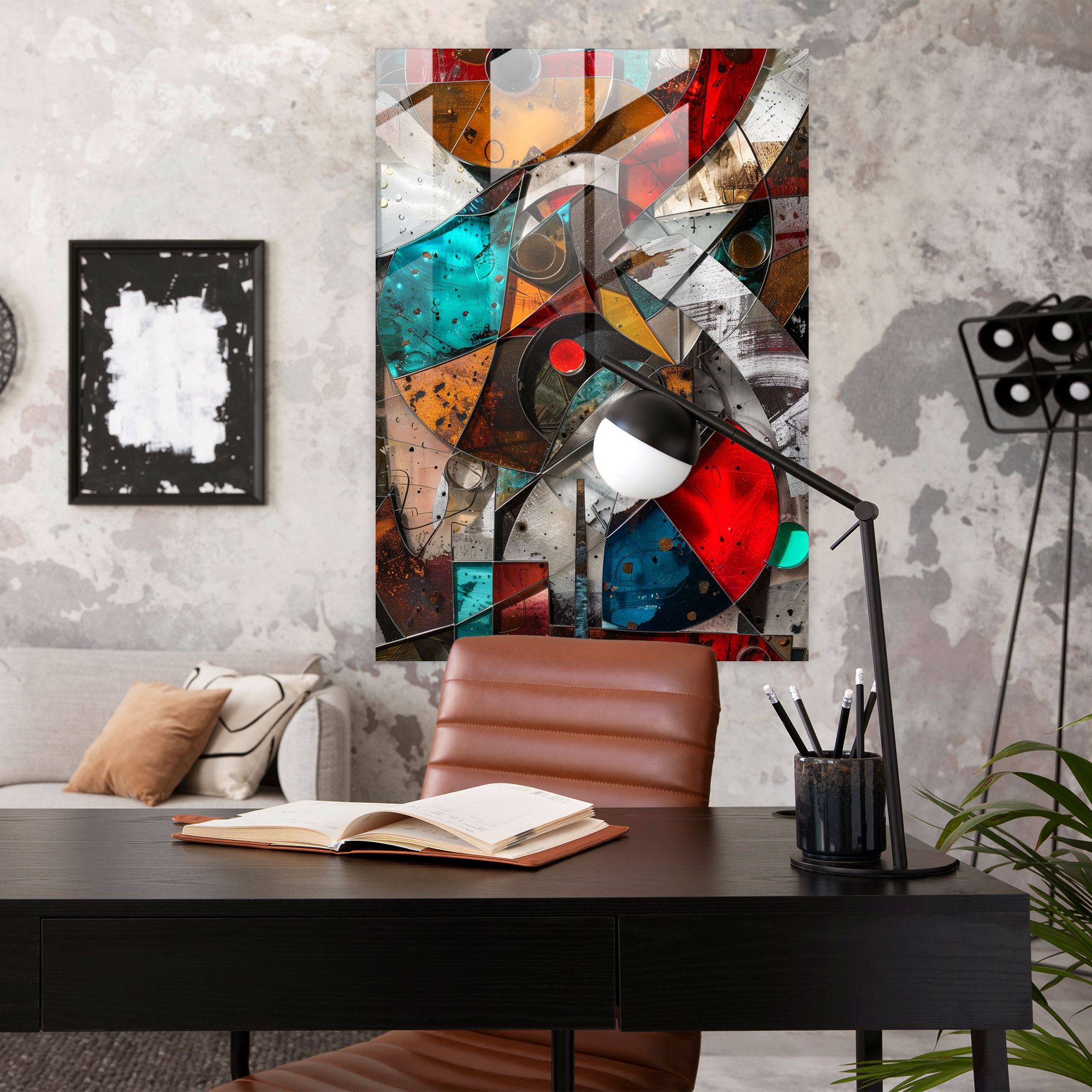 Dadaism Glass Wall Art - Chaotic Composition - Dadaism, Glass Wall Art, Glass Art, Glass Print