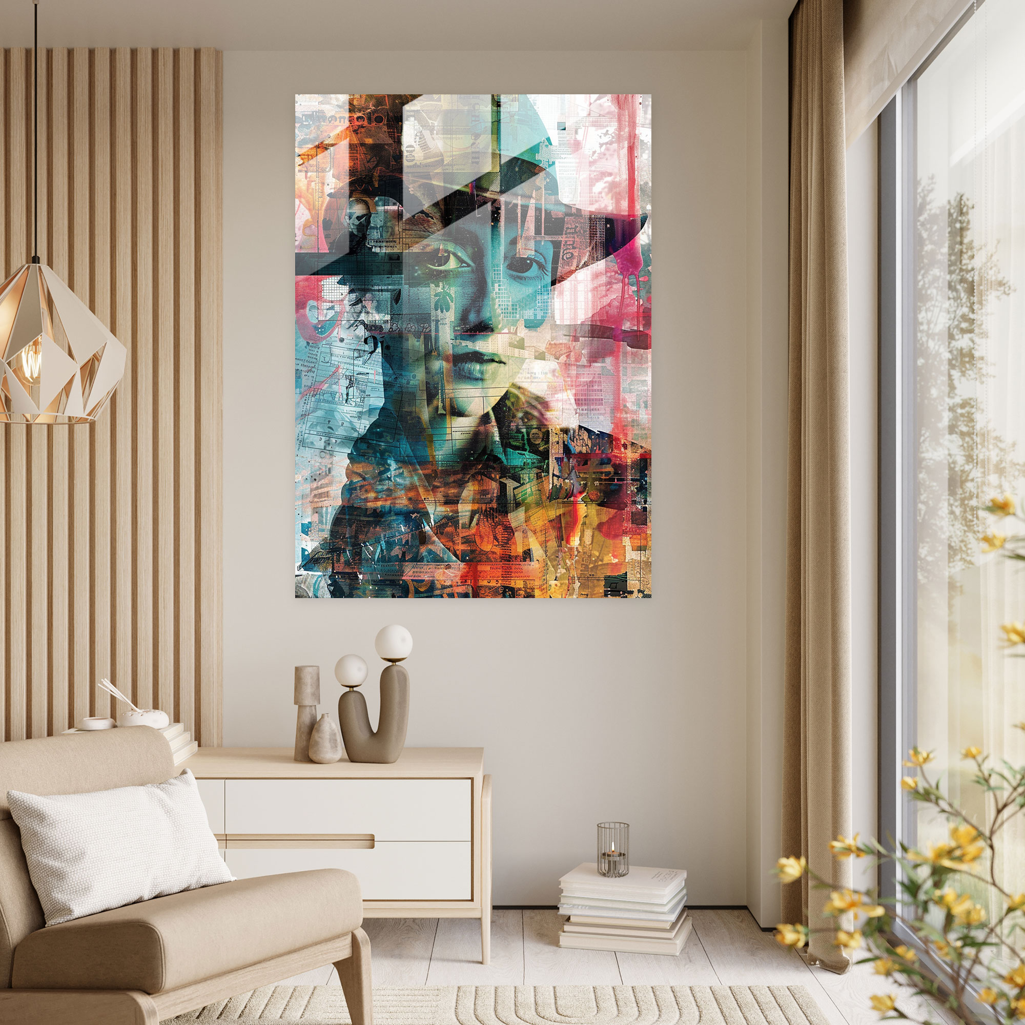 Dadaism Art Glass Print - Playful Mix - Dadaism, Home Decoration, Words, Glass Wall Art