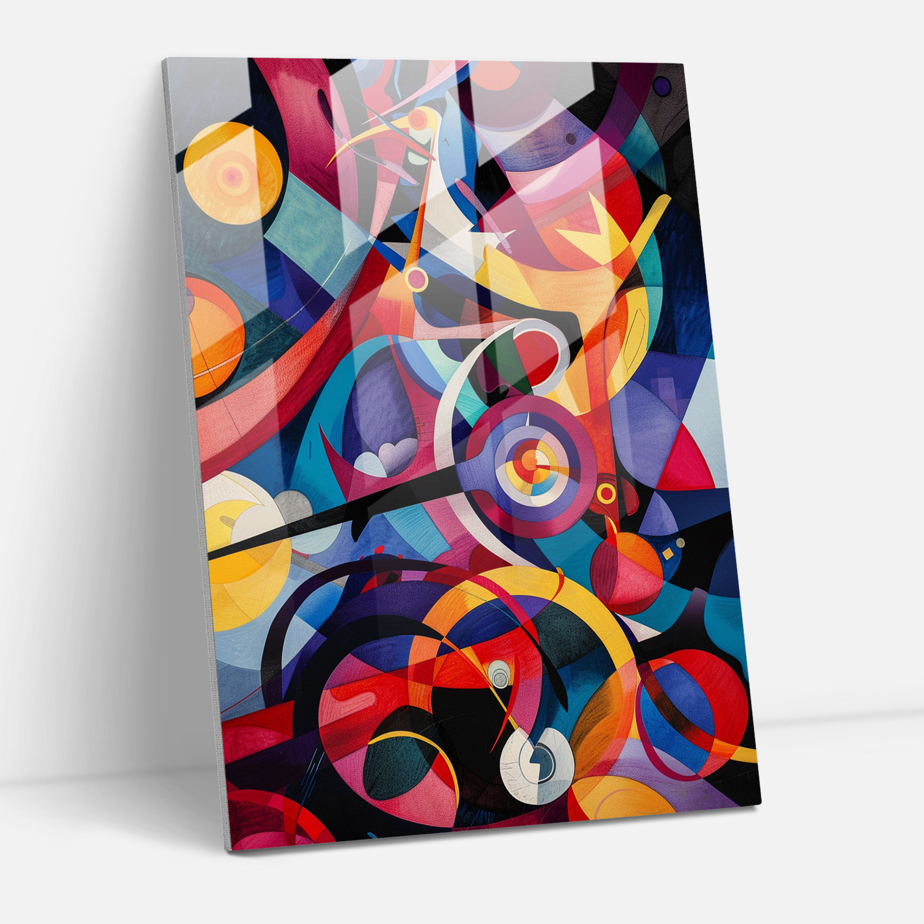 Vibrant Dadaism Glass Art - Dadaism, Wall Decoration, Home Decoration, Glass Print